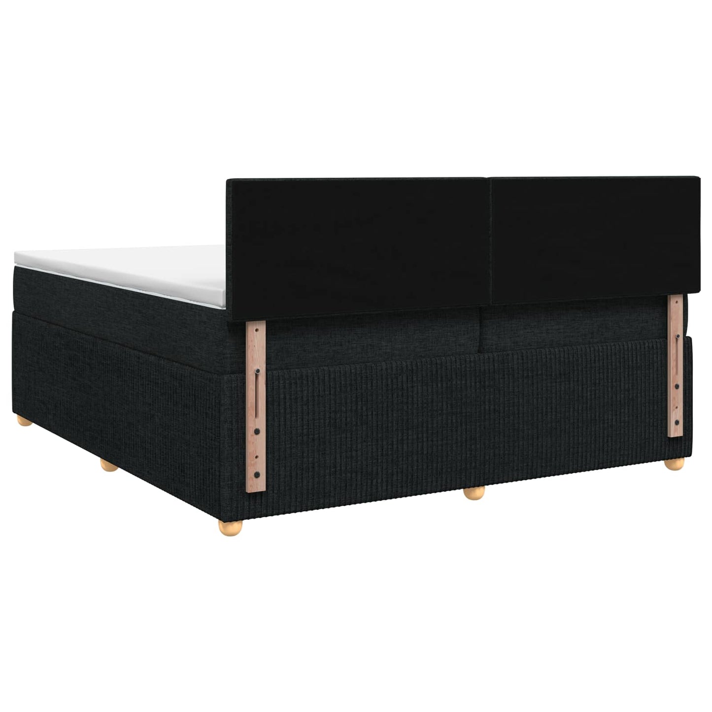 Boxspringbed met matras met hoofdeinde Zwart 200 x 200 cm Stof