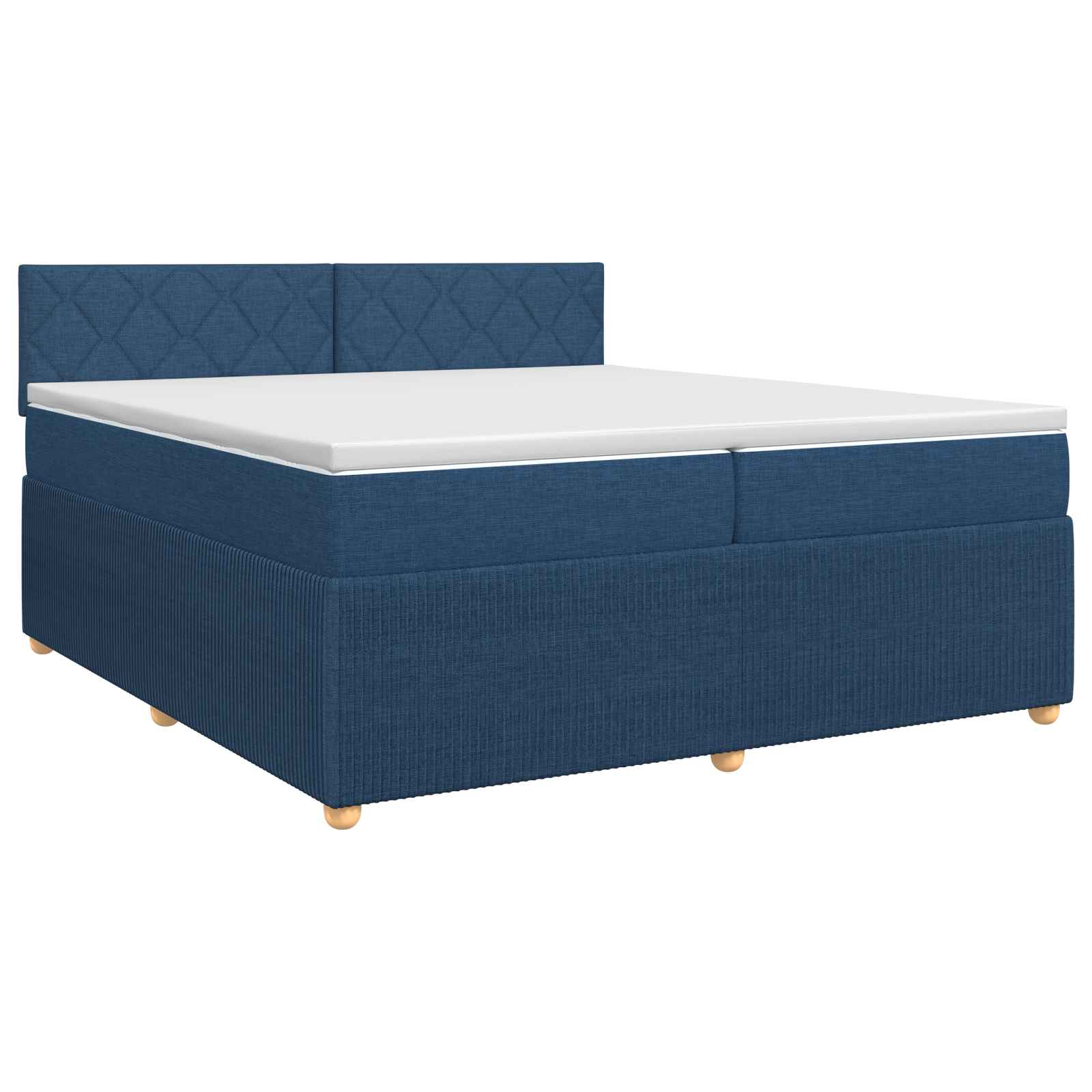 Boxspringbed met matras met hoofdeinde Blauw 200 x 200 cm Stof is nu te koop bij PeponiXL, paradijselijk wonen!