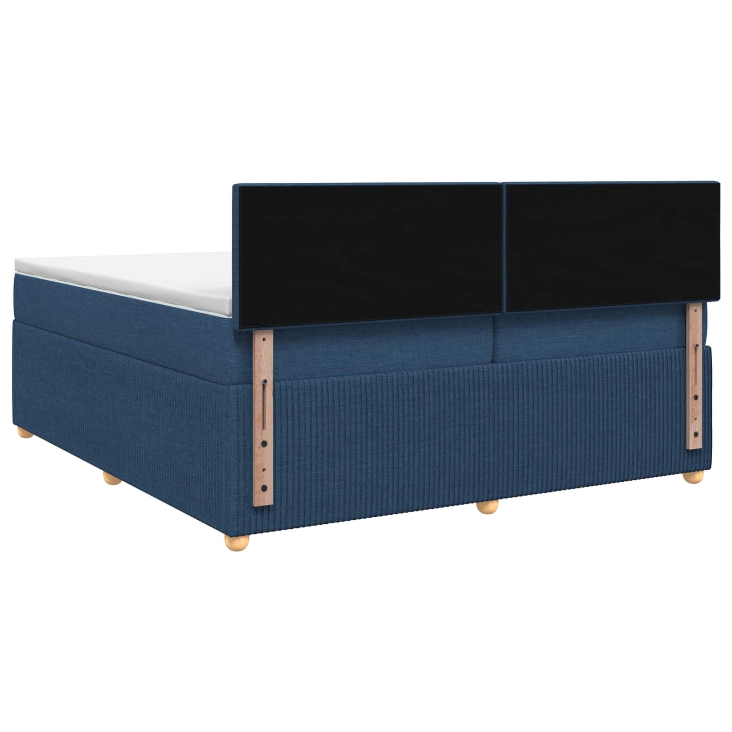 Boxspringbed met matras met hoofdeinde Blauw 200 x 200 cm Stof is nu te koop bij PeponiXL, paradijselijk wonen!