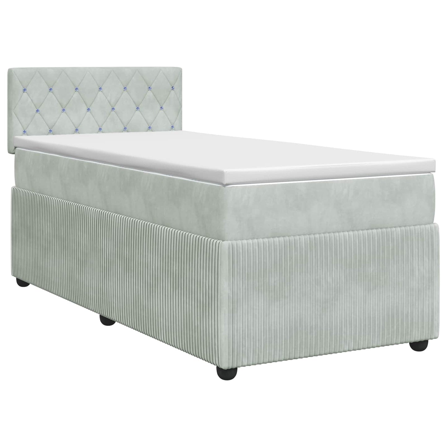 Boxspringbed met matras Lichtgrijs 80 x 200 cm Fluweel