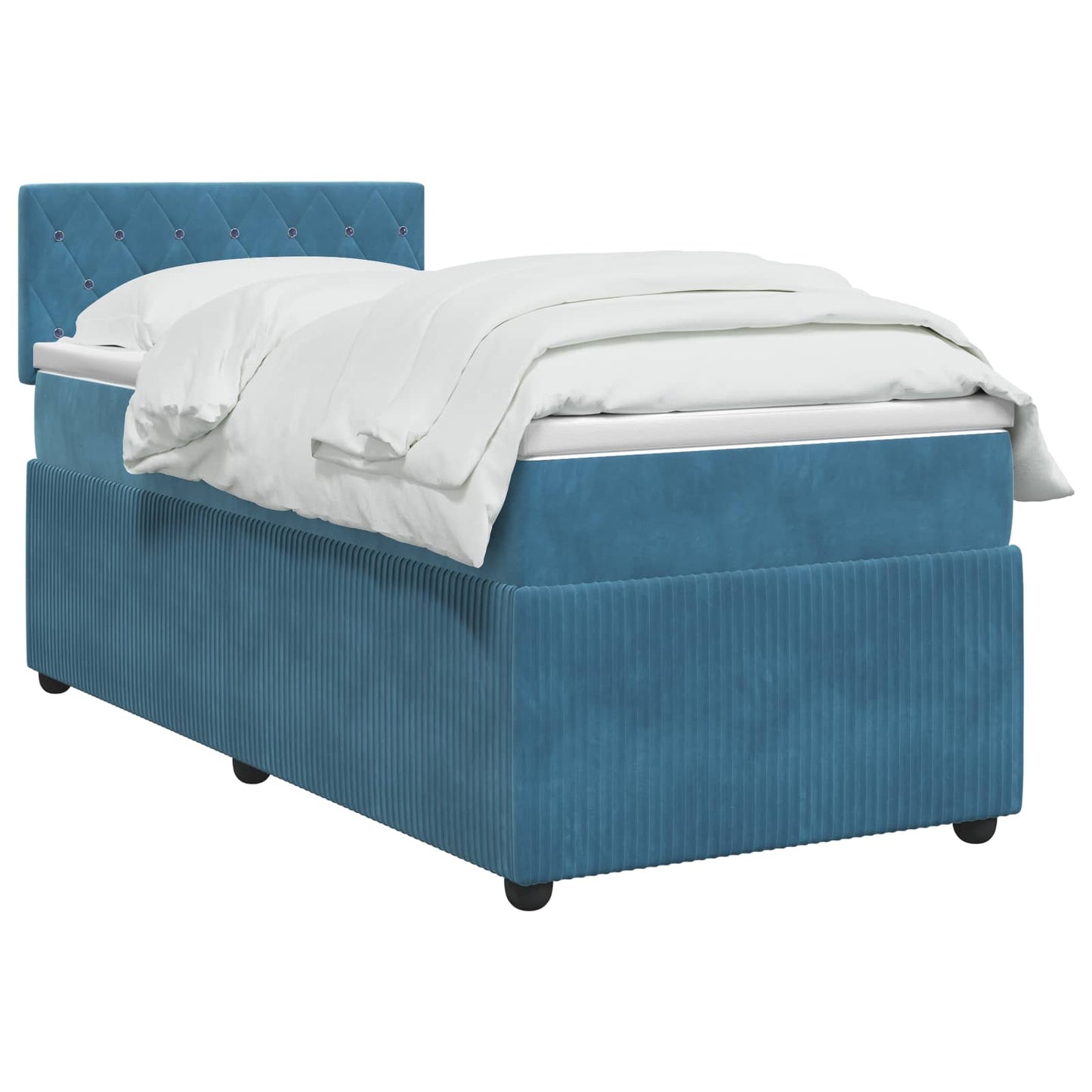 Boxspringbed met matras Donkerblauw 80 x 200 cm Fluweel