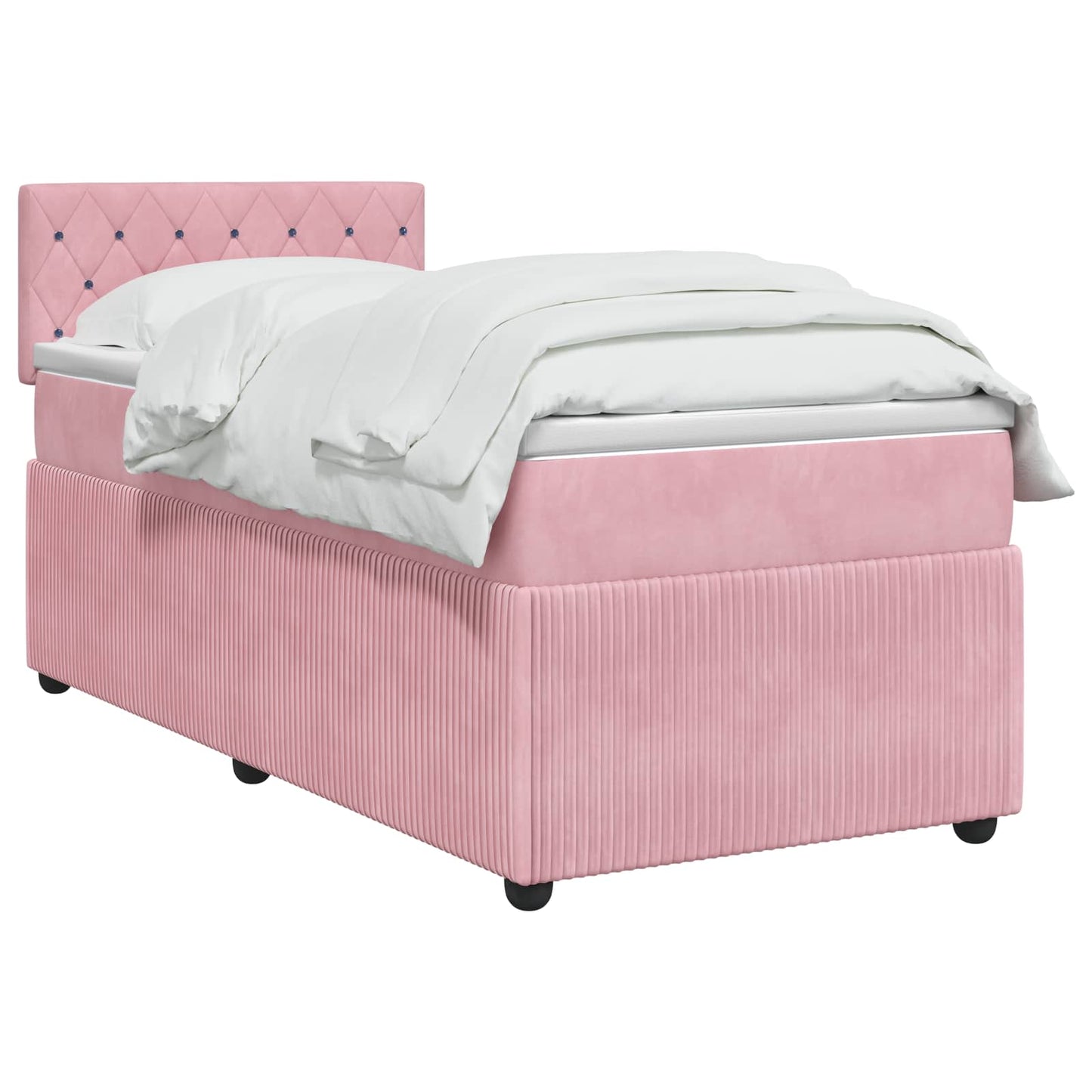 Boxspringbed met matras met hoofdeinde Roze 80 x 200 cm Fluweel