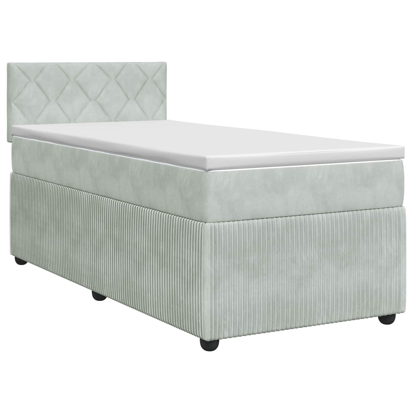 Boxspringbed met matras Lichtgrijs 80 x 200 cm Fluweel