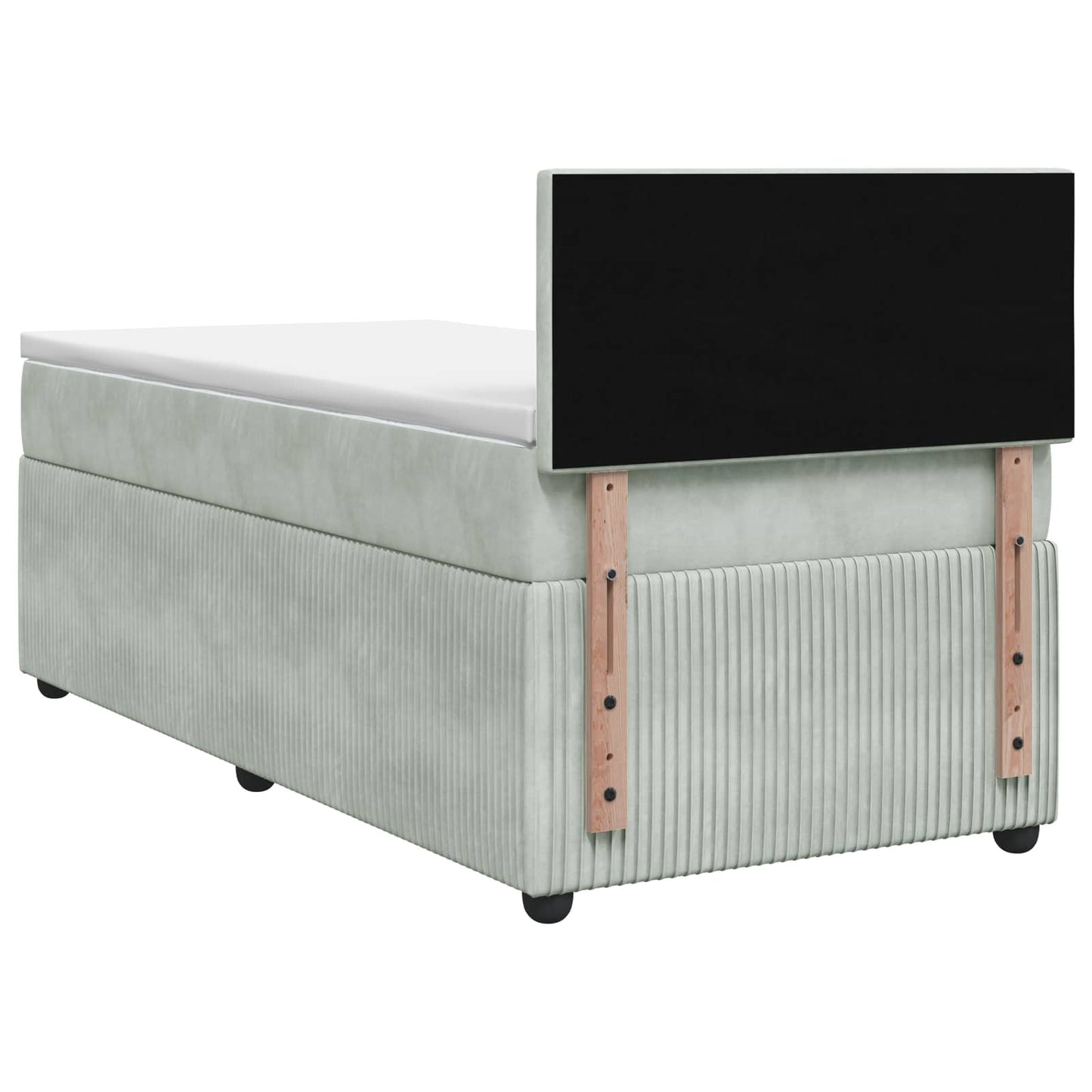 Boxspringbed met matras Lichtgrijs 80 x 200 cm Fluweel