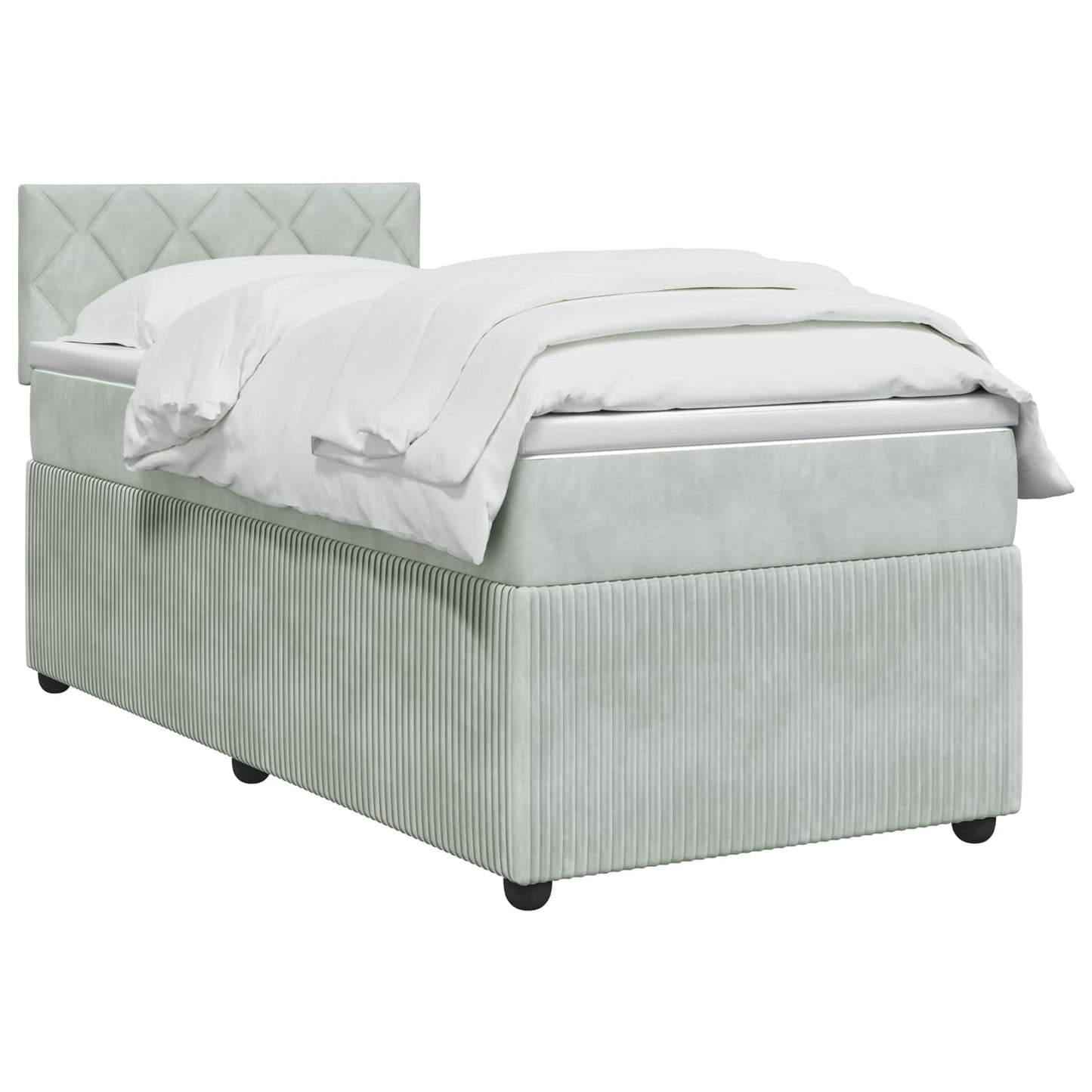 Boxspringbed met matras Lichtgrijs 80 x 200 cm Fluweel