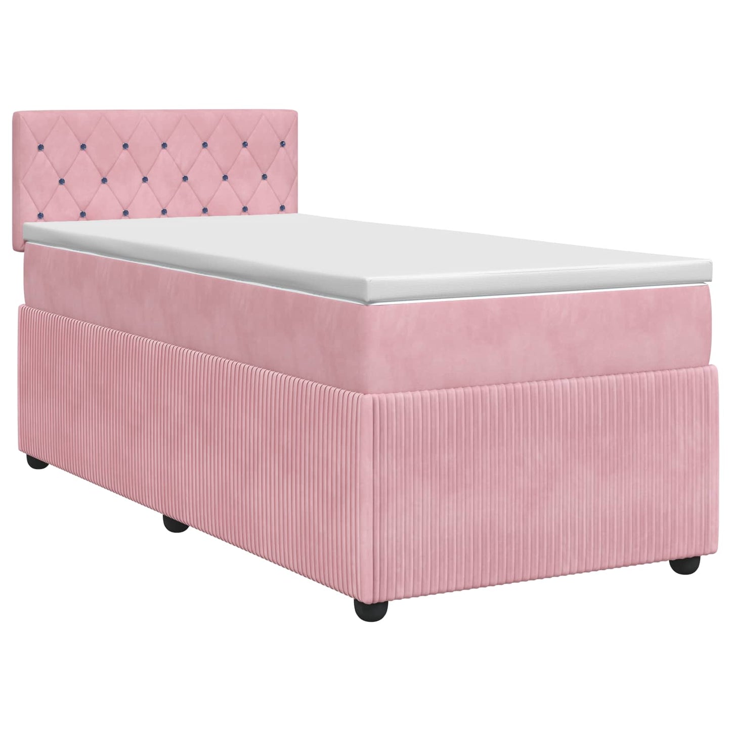 Boxspringbed met matras met hoofdeinde Roze 90 x 190 cm Fluweel