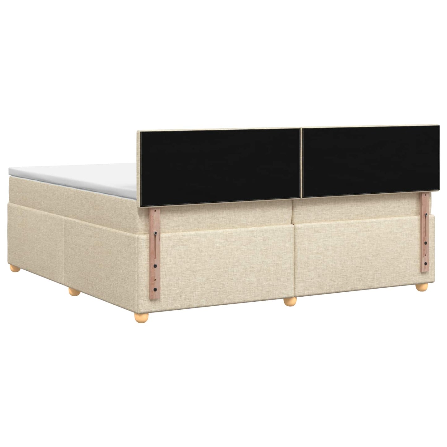 Boxspringbed met matras Crèmekleurig 200 x 200 cm Stof is nu te koop bij PeponiXL, paradijselijk wonen!