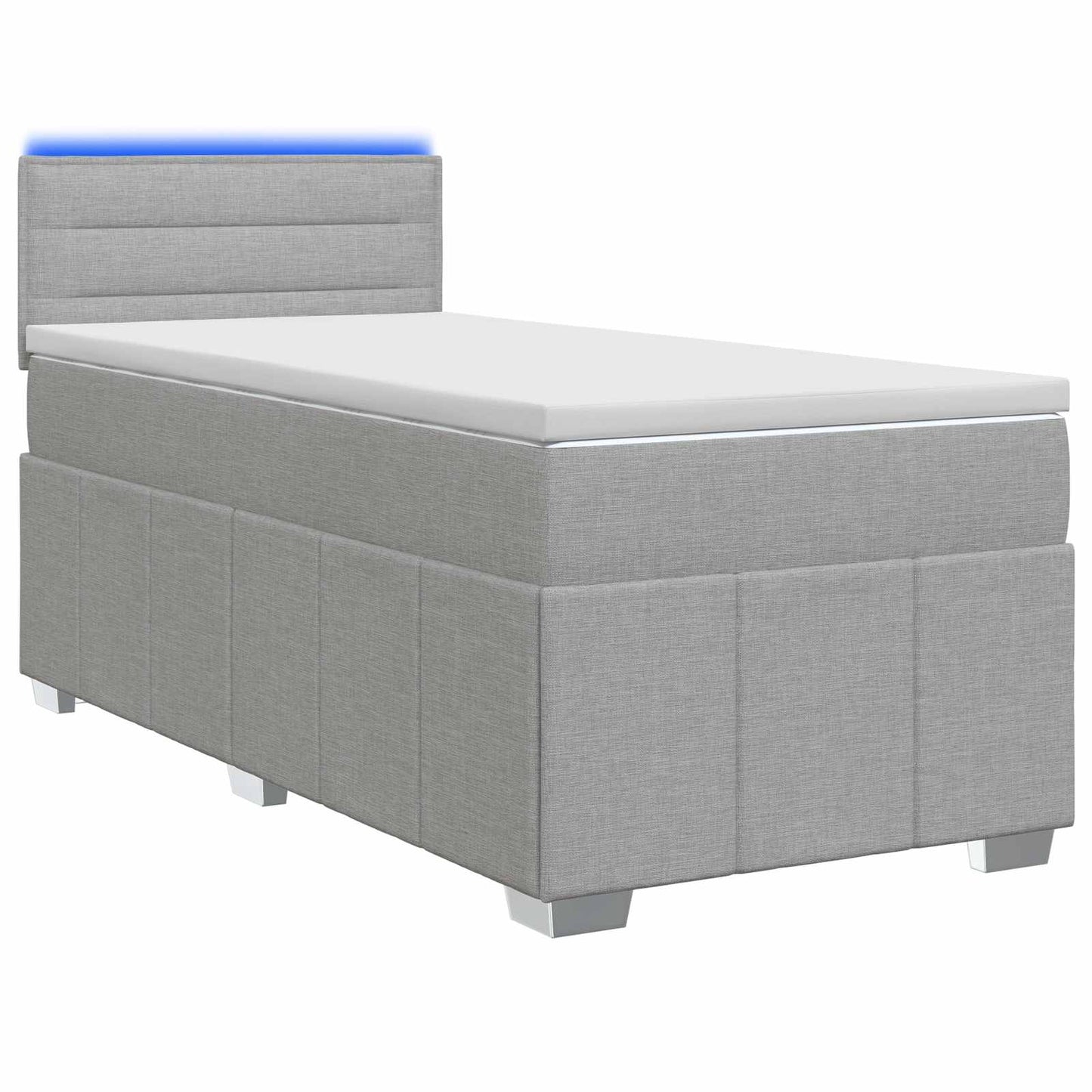Boxspringbed met matras Lichtgrijs 90 x 200 cm Stof