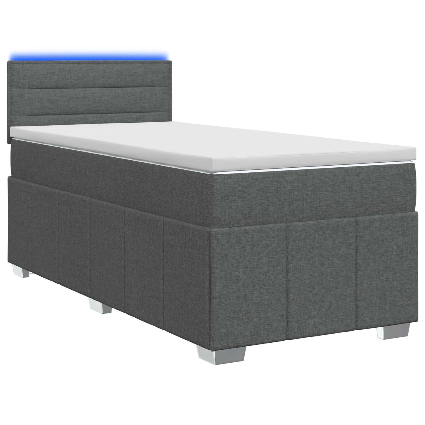 Boxspringbed met matras Donkergrijs 90 x 200 cm Stof