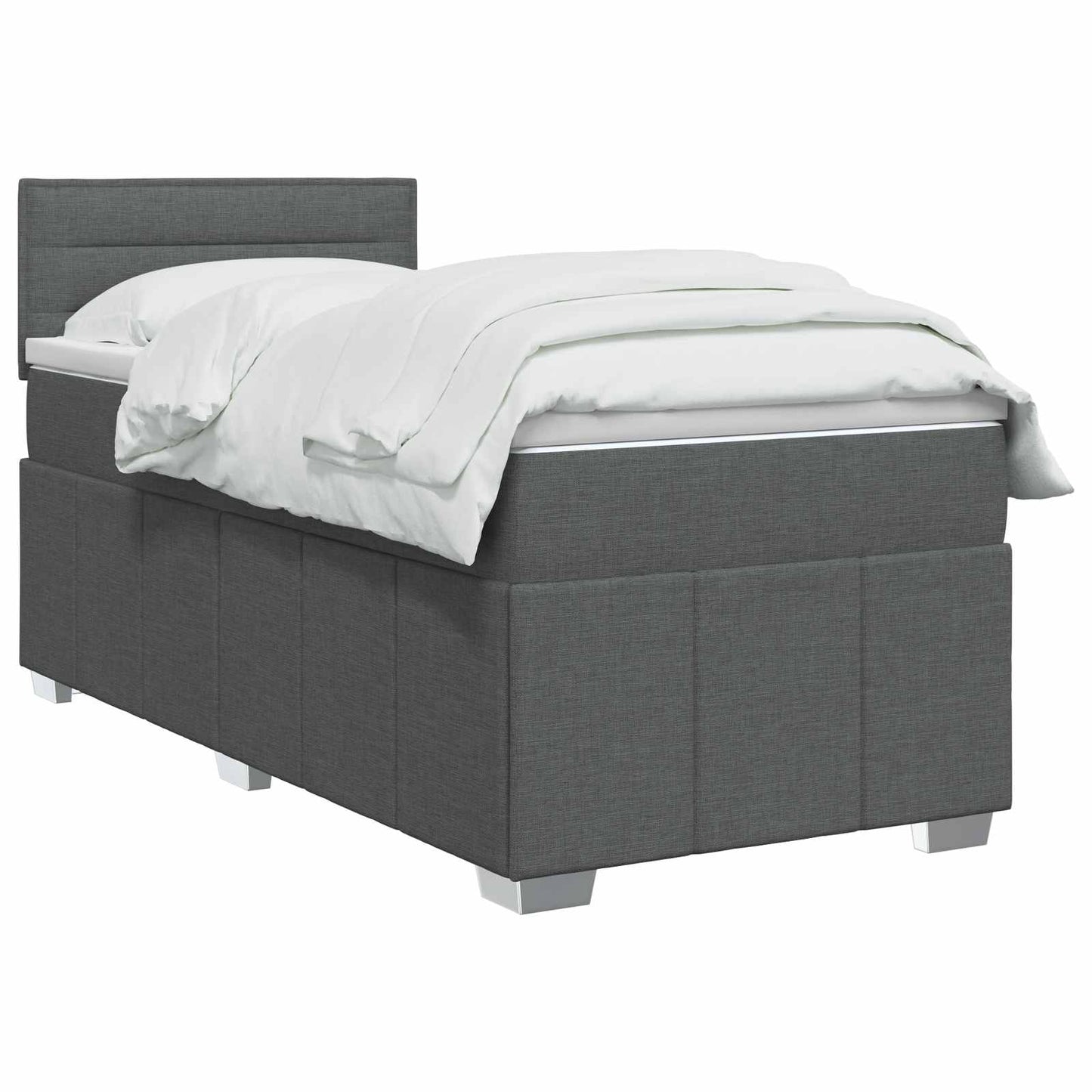 Boxspringbed met matras Donkergrijs 90 x 200 cm Stof