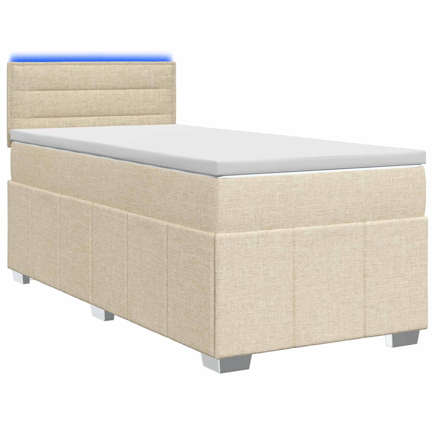 Boxspringbed met matras Crèmekleurig 90 x 200 cm Stof