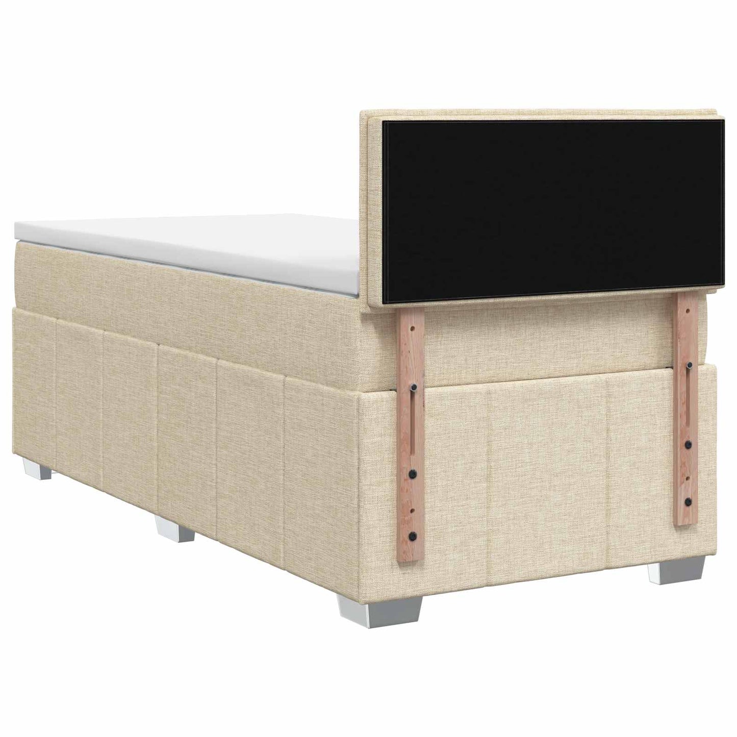 Boxspringbed met matras Crèmekleurig 90 x 200 cm Stof