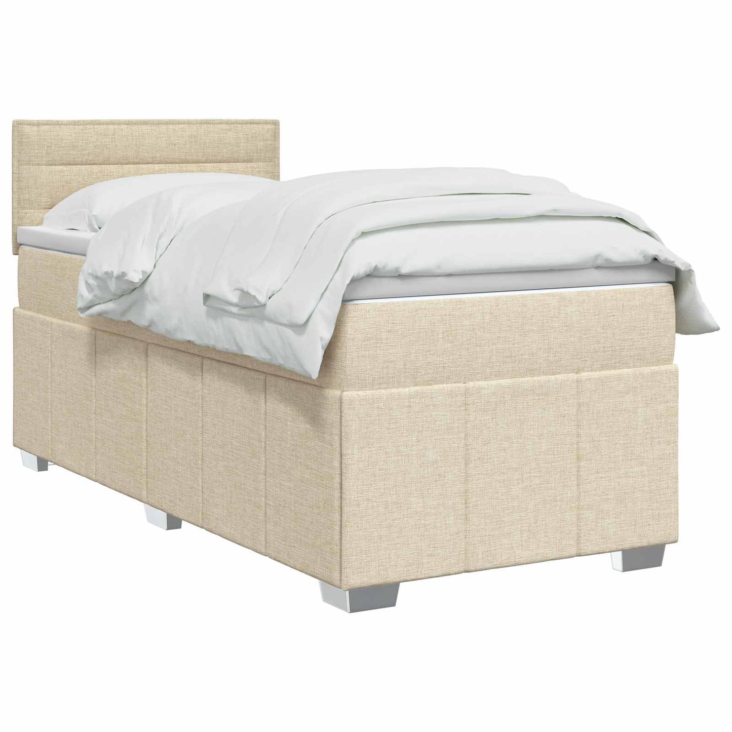 Boxspringbed met matras Crèmekleurig 90 x 200 cm Stof