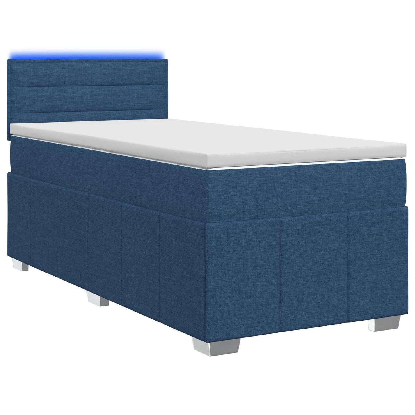 Boxspringbed met matras met hoofdeinde Blauw 90 x 200 cm Stof
