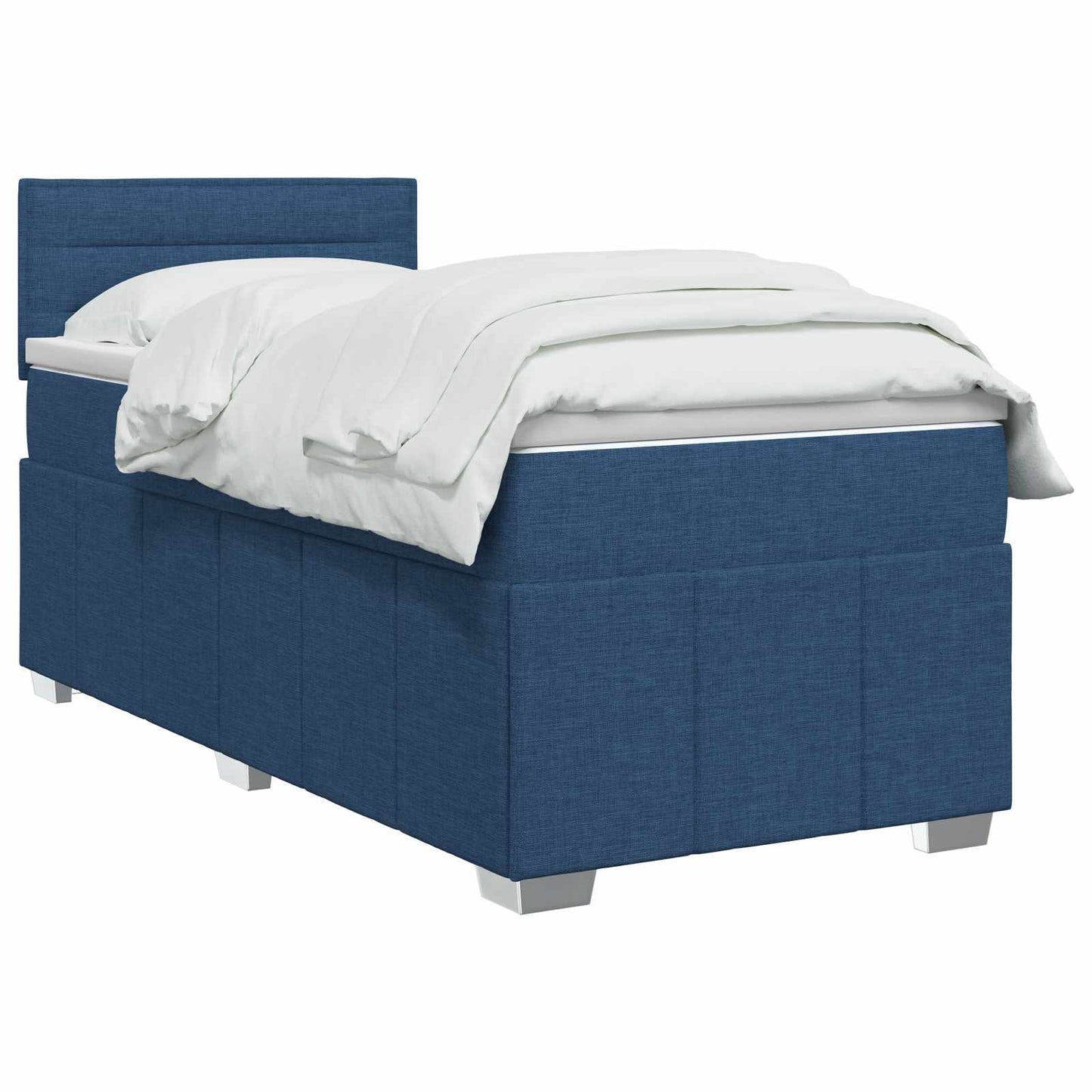 Boxspringbed met matras met hoofdeinde Blauw 90 x 200 cm Stof