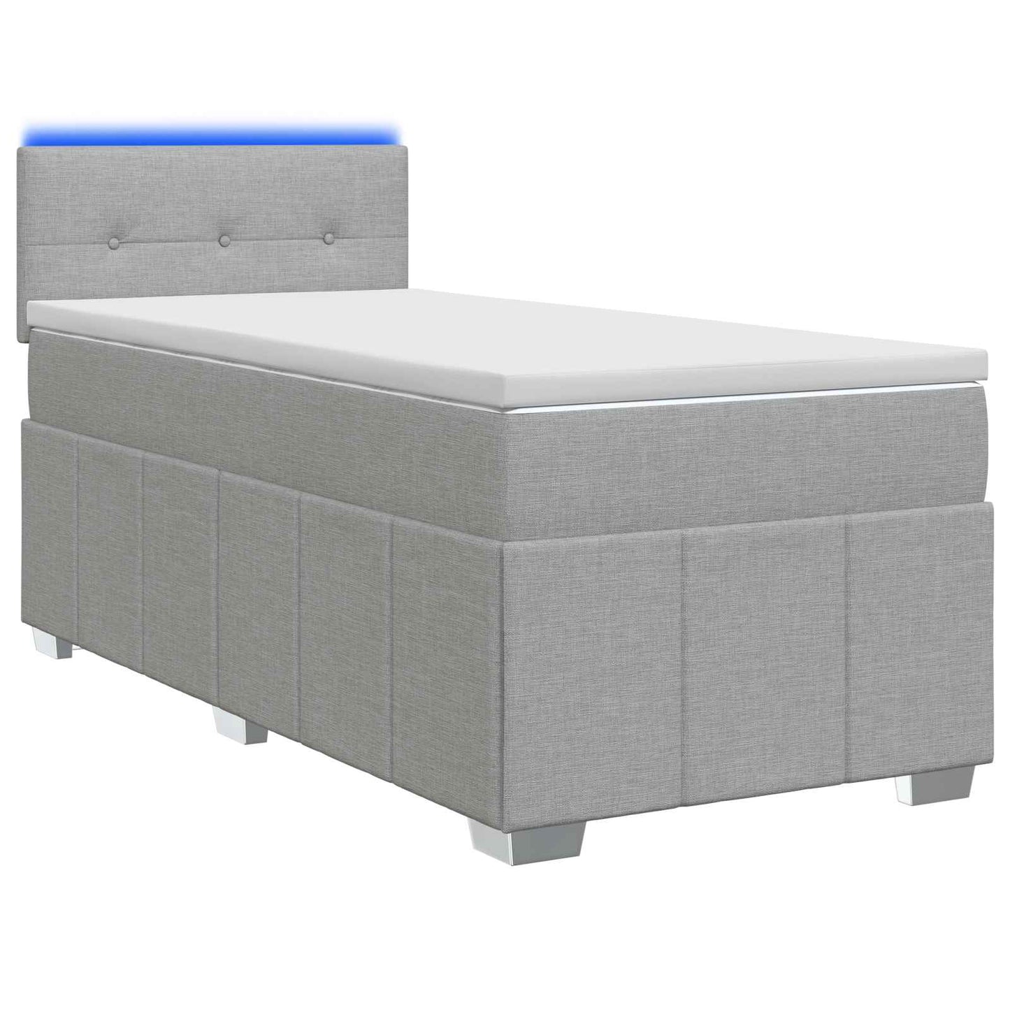Boxspringbed met matras Lichtgrijs 90 x 200 cm Stof