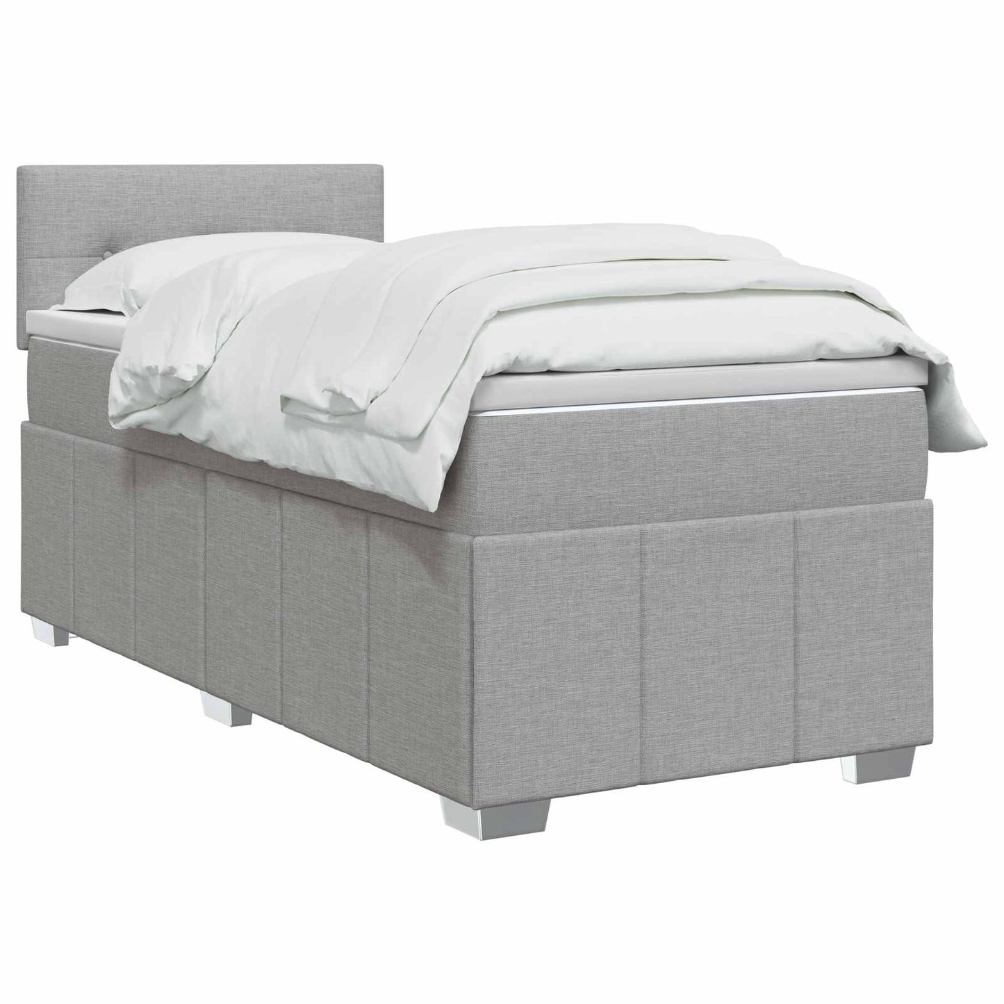 Boxspringbed met matras Lichtgrijs 90 x 200 cm Stof
