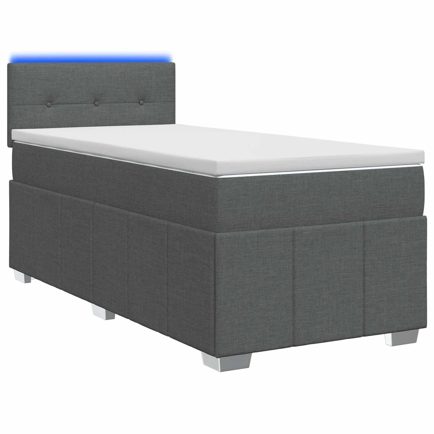 Boxspringbed met matras Donkergrijs 90 x 200 cm Stof