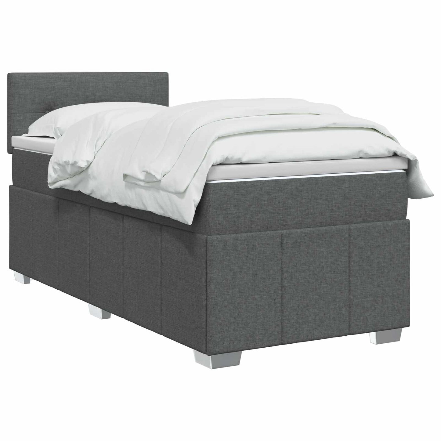 Boxspringbed met matras Donkergrijs 90 x 200 cm Stof