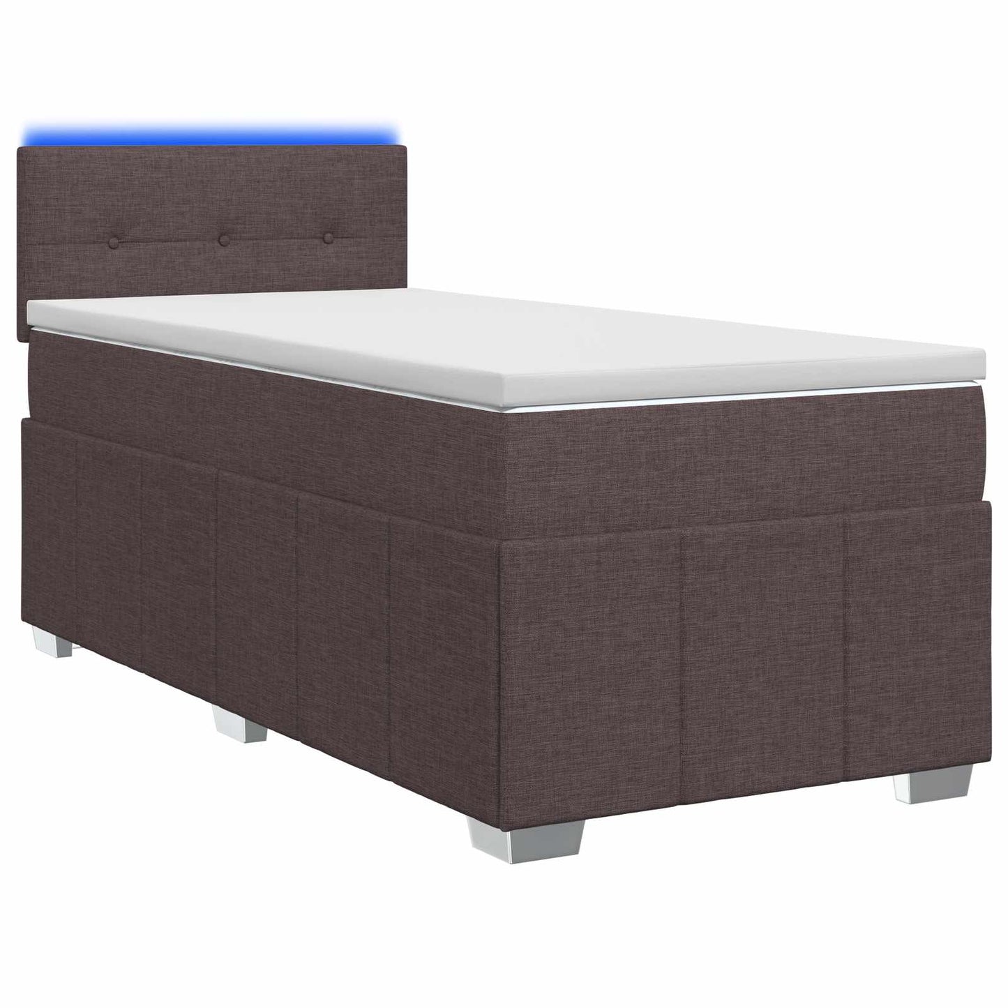 Boxspringbed met matras Donkerbruin 90 x 200 cm Stof