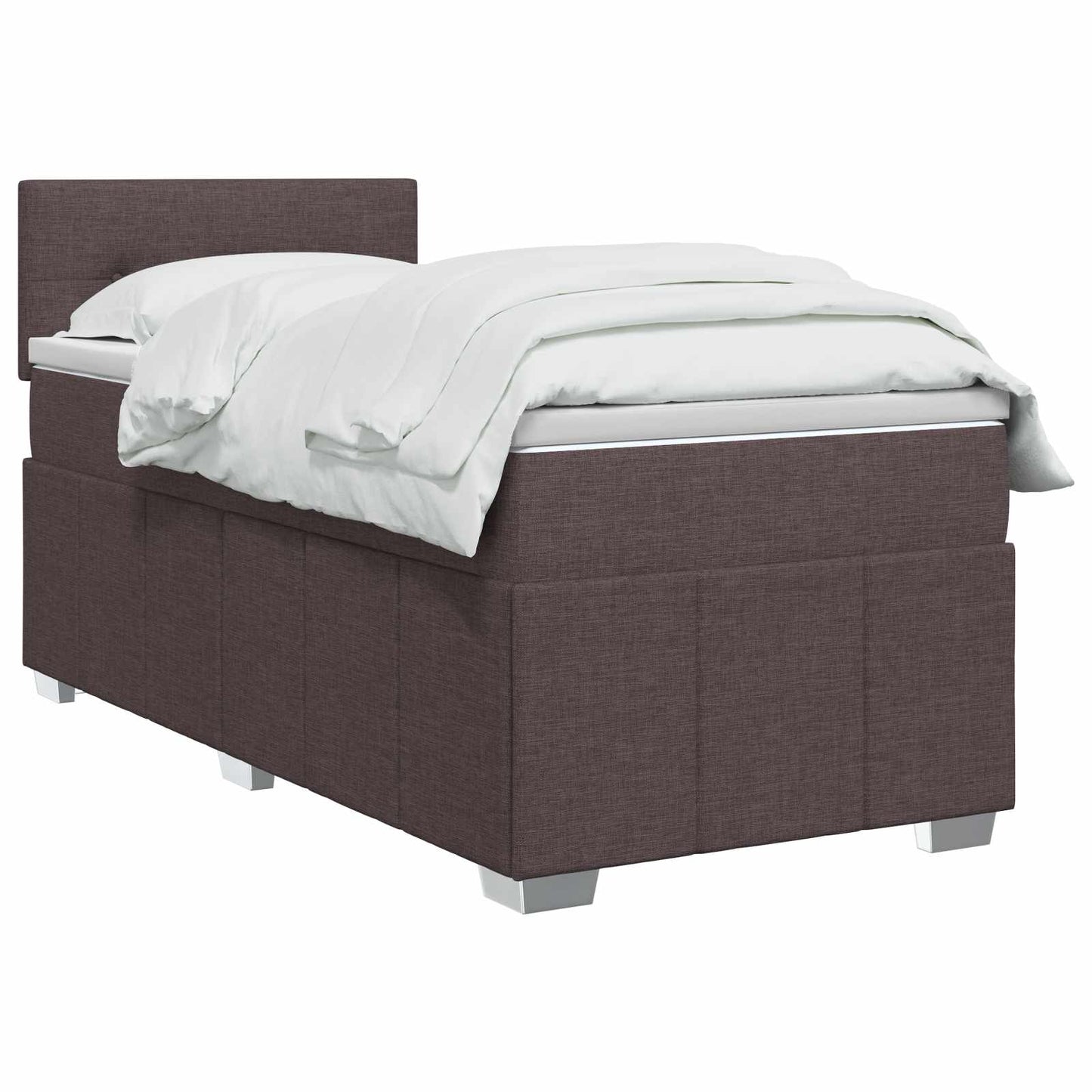 Boxspringbed met matras Donkerbruin 90 x 200 cm Stof