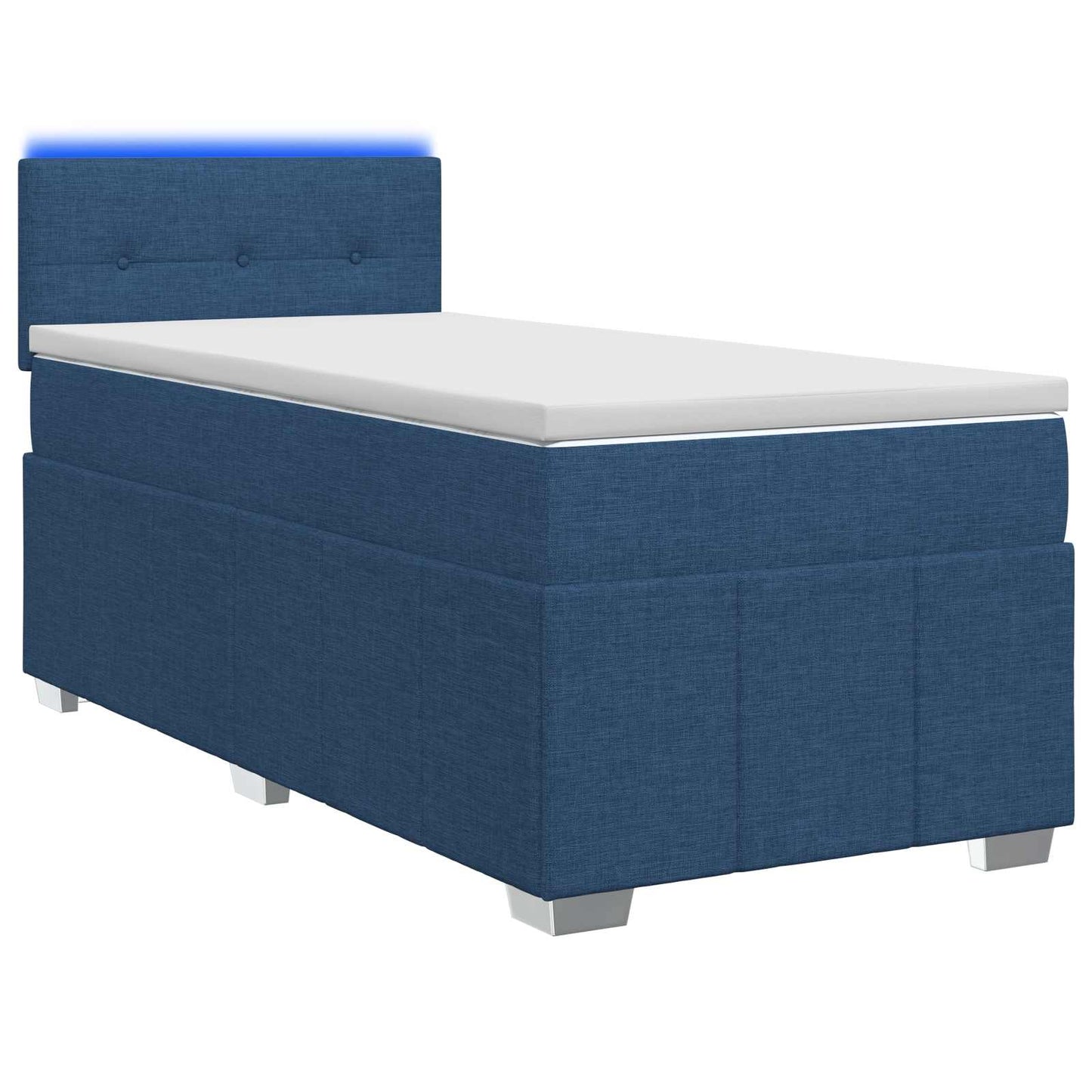 Boxspringbed met matras met hoofdeinde Blauw 90 x 200 cm Stof