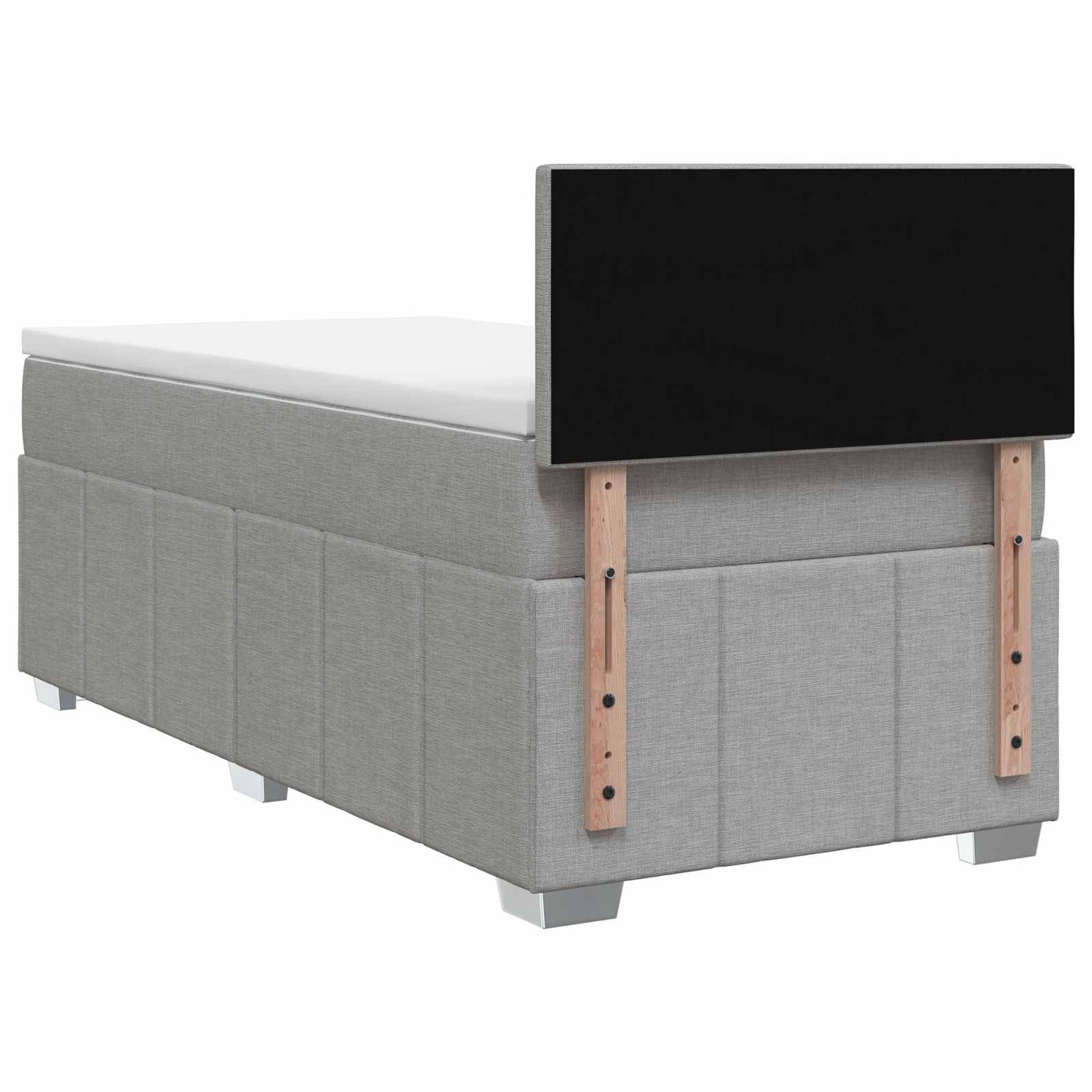 Boxspringbed met matras Lichtgrijs 90 x 200 cm Stof