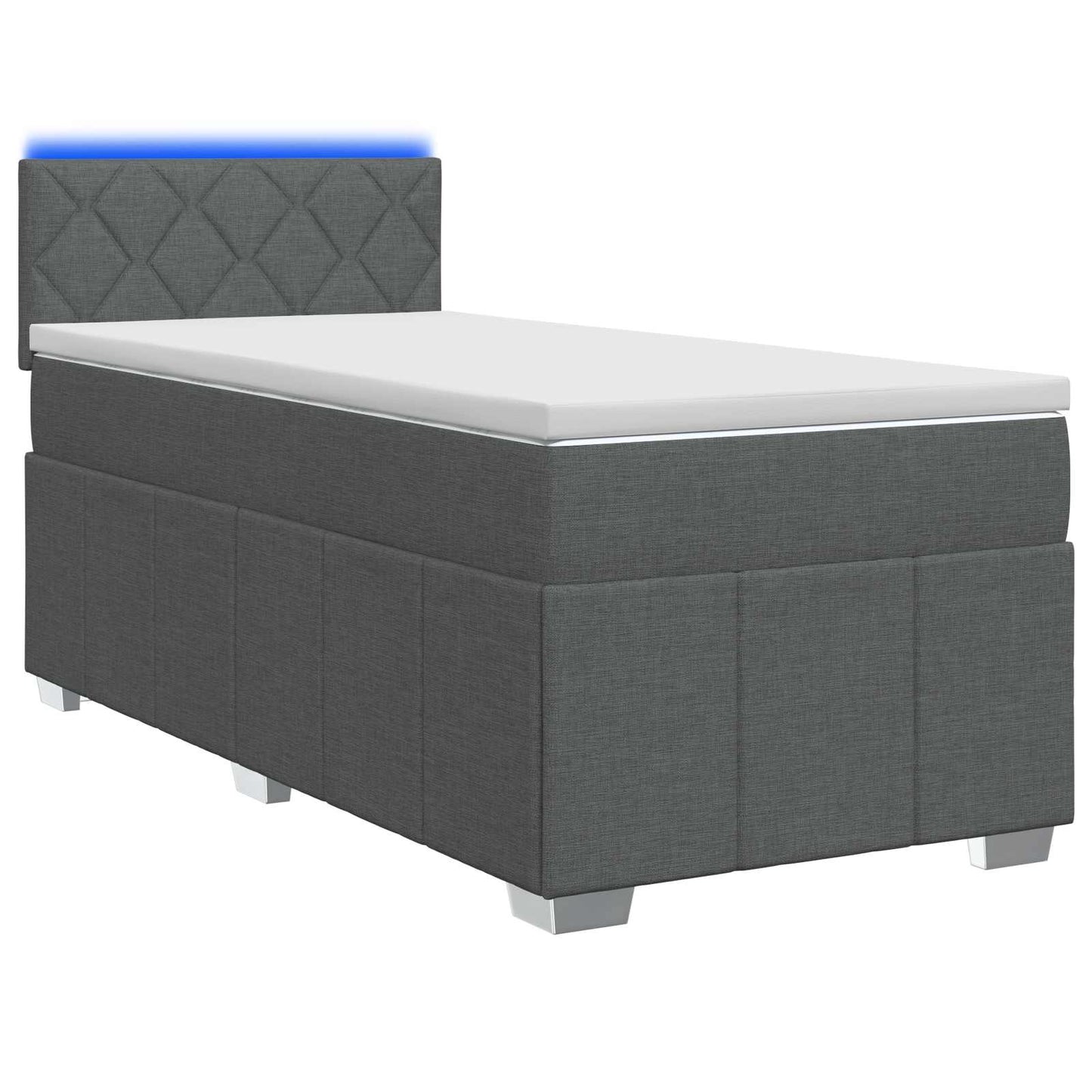 Boxspringbed met matras Donkergrijs 90 x 200 cm Stof