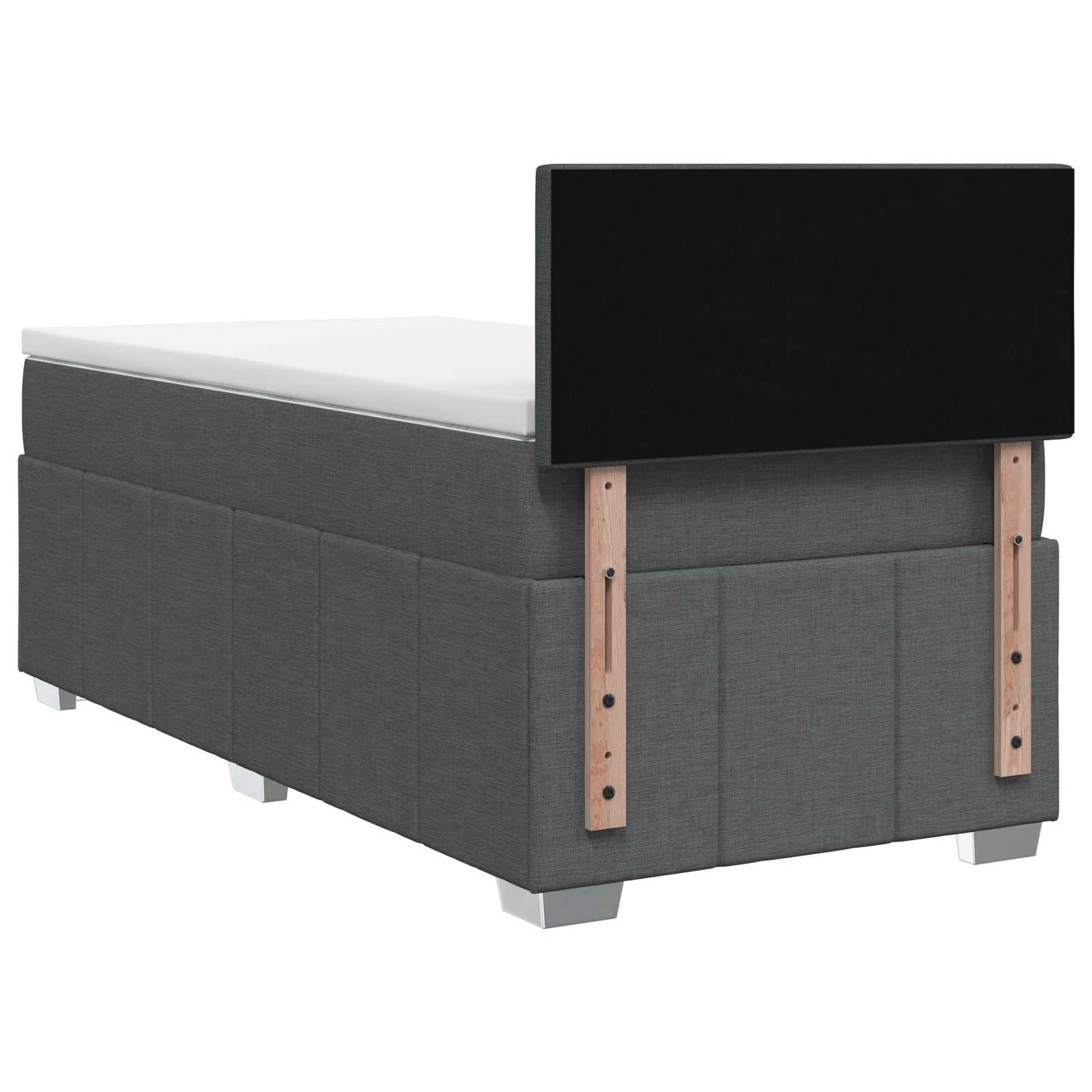 Boxspringbed met matras Donkergrijs 90 x 200 cm Stof