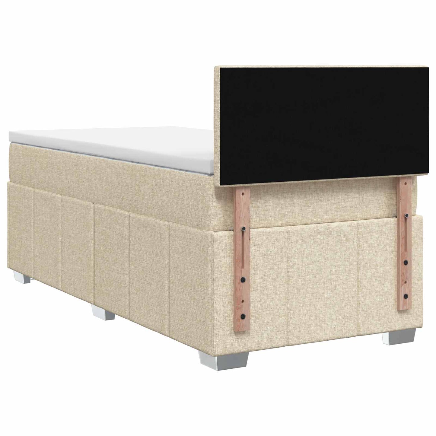 Boxspringbed met matras Crèmekleurig 90 x 200 cm Stof