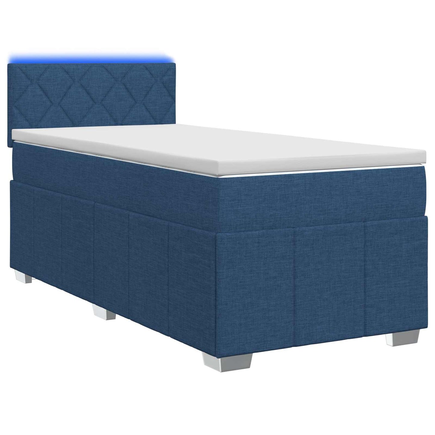 Boxspringbed met matras met hoofdeinde Blauw 90 x 200 cm Stof