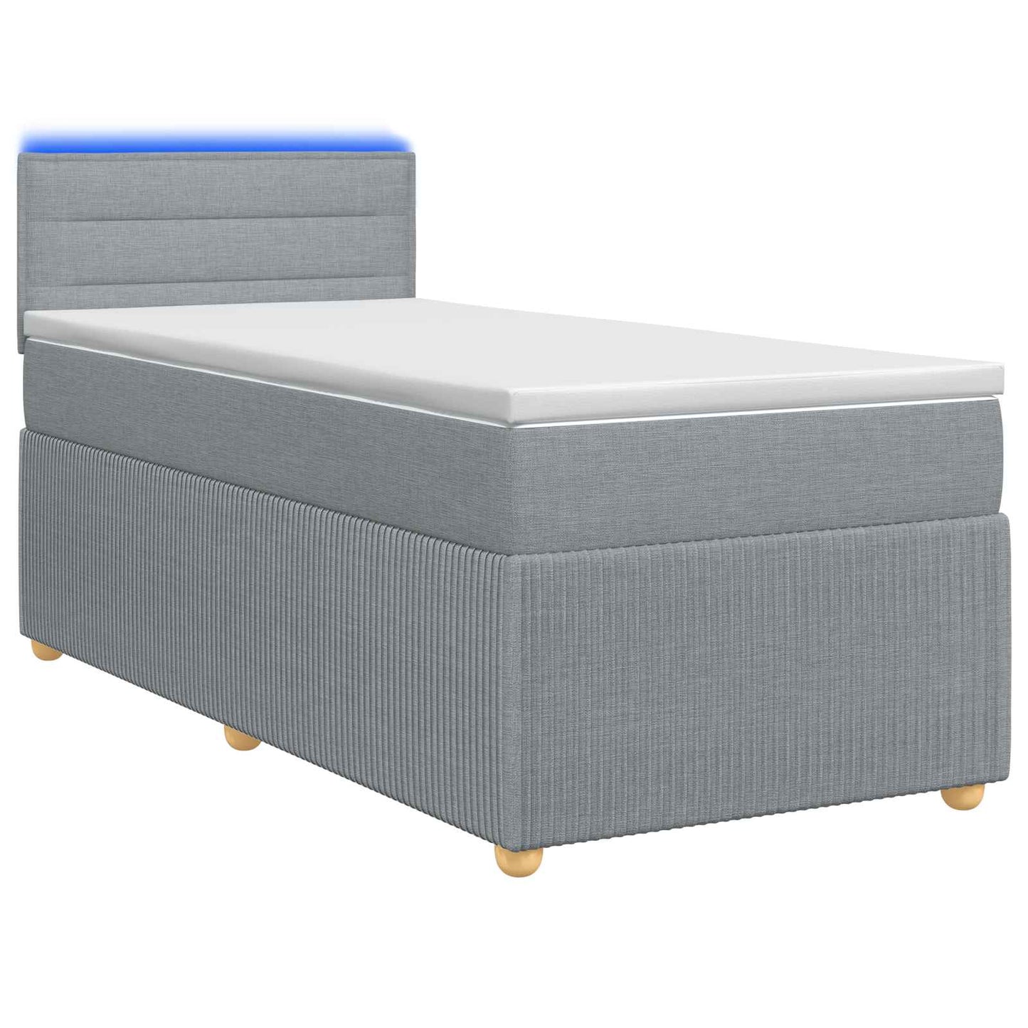 Boxspringbed met matras Lichtgrijs 90 x 200 cm Stof