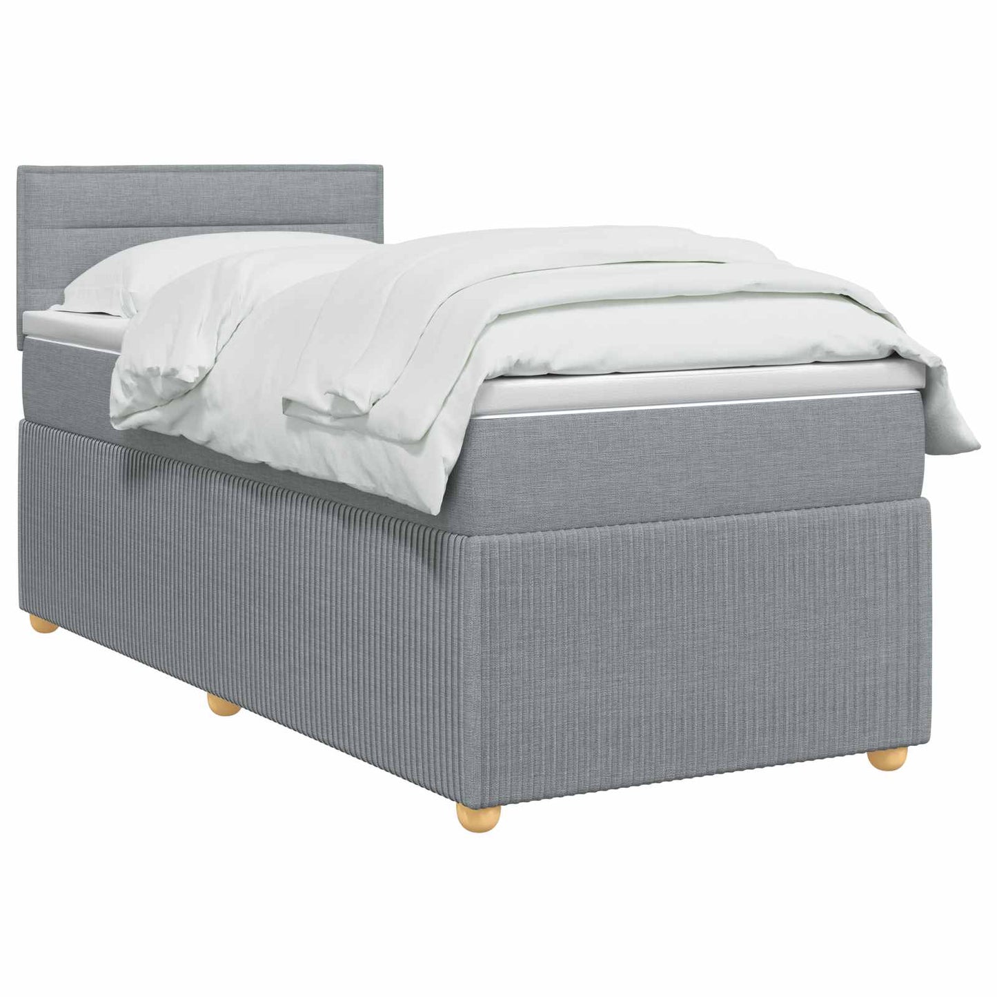 Boxspringbed met matras Lichtgrijs 90 x 200 cm Stof