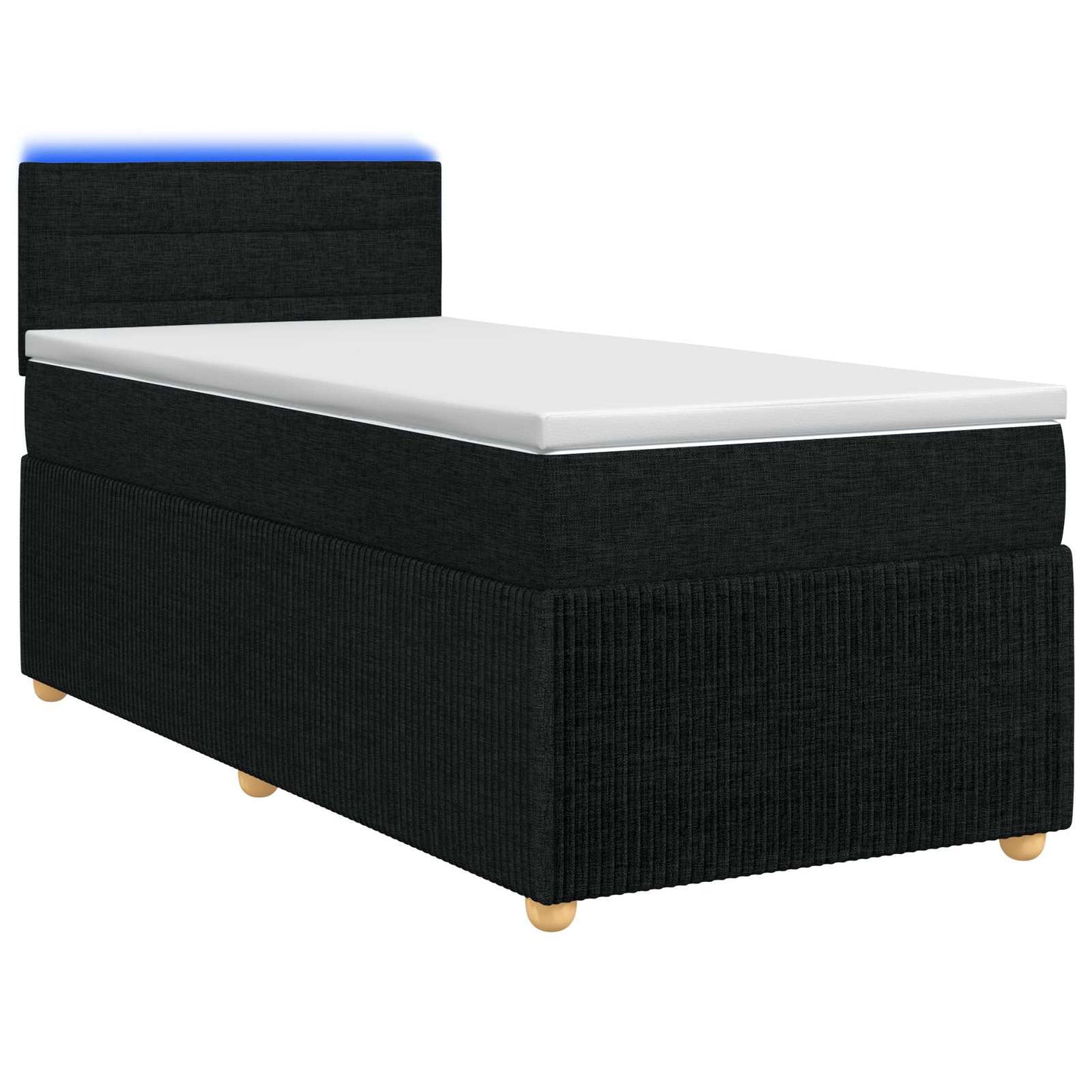 Boxspringbed met matras met hoofdeinde Zwart 90 x 200 cm Stof