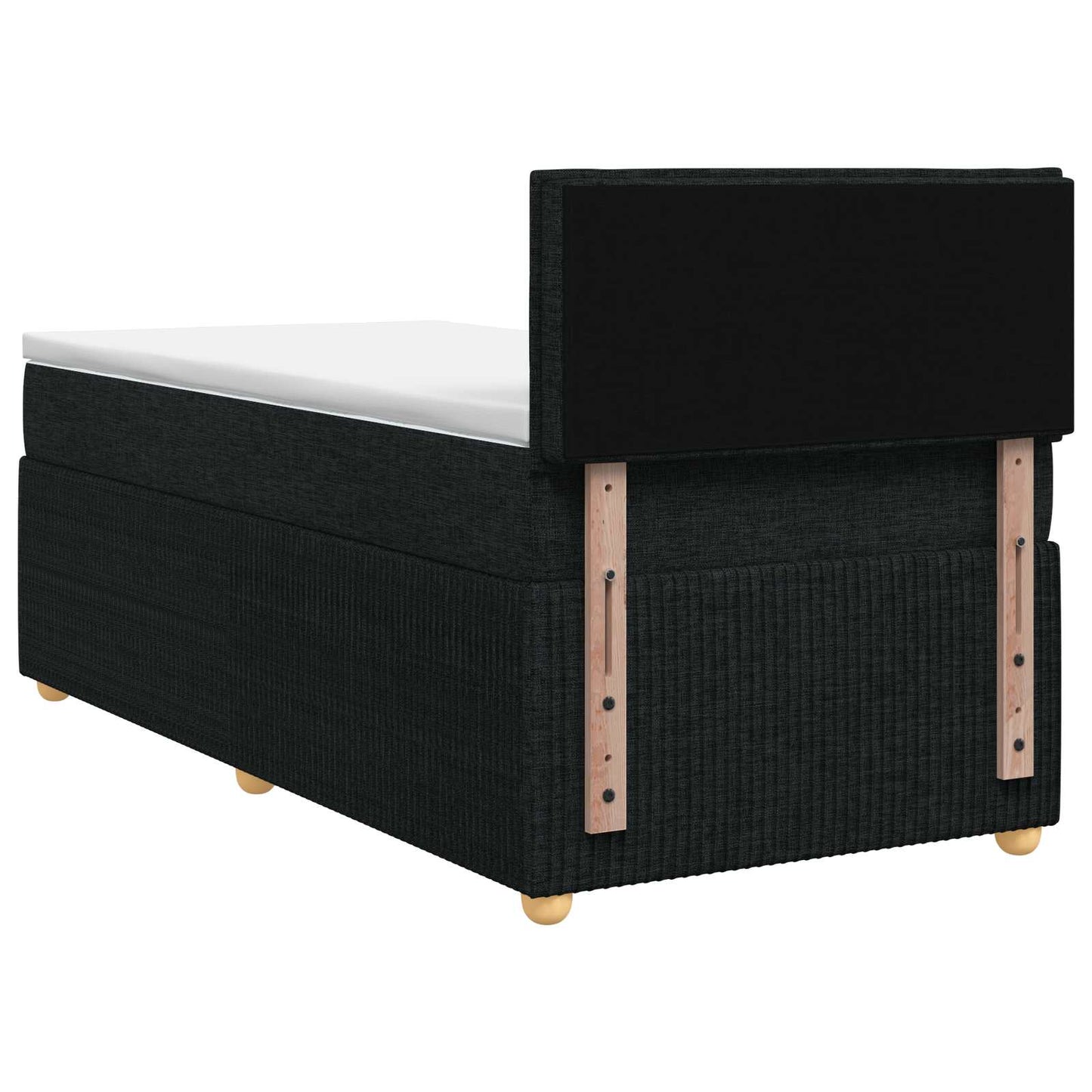 Boxspringbed met matras met hoofdeinde Zwart 90 x 200 cm Stof
