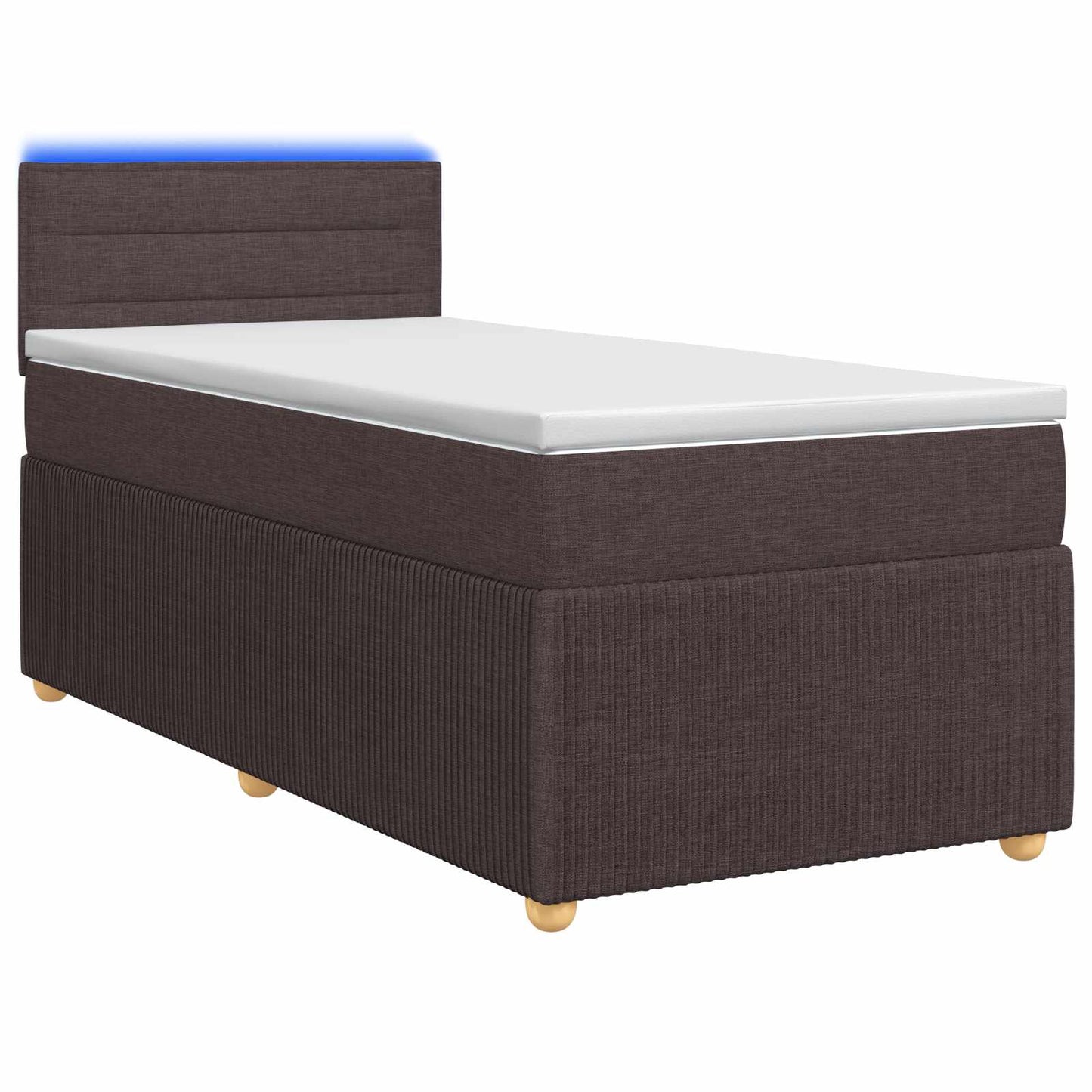 Boxspringbed met matras Donkerbruin 90 x 200 cm Stof