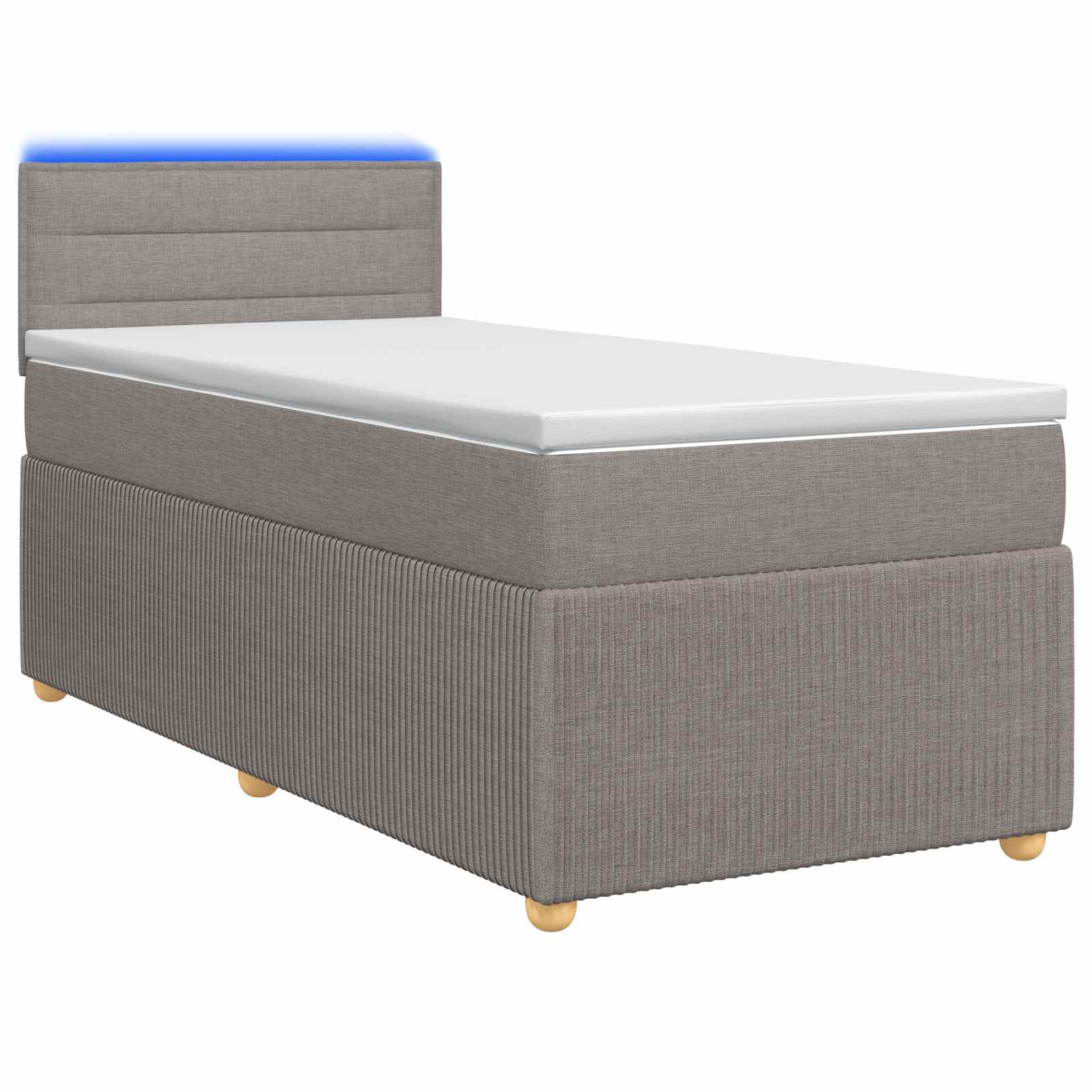 Boxspringbed met matras met hoofdeinde Taupe 90 x 200 cm Stof is nu te koop bij PeponiXL, paradijselijk wonen!