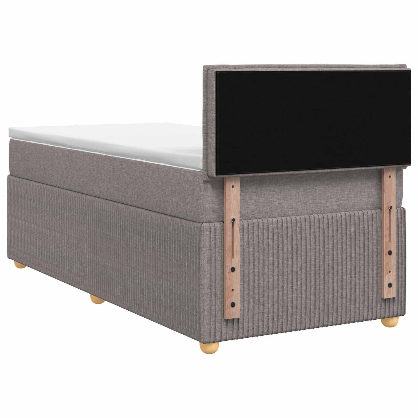 Boxspringbed met matras met hoofdeinde Taupe 90 x 200 cm Stof is nu te koop bij PeponiXL, paradijselijk wonen!