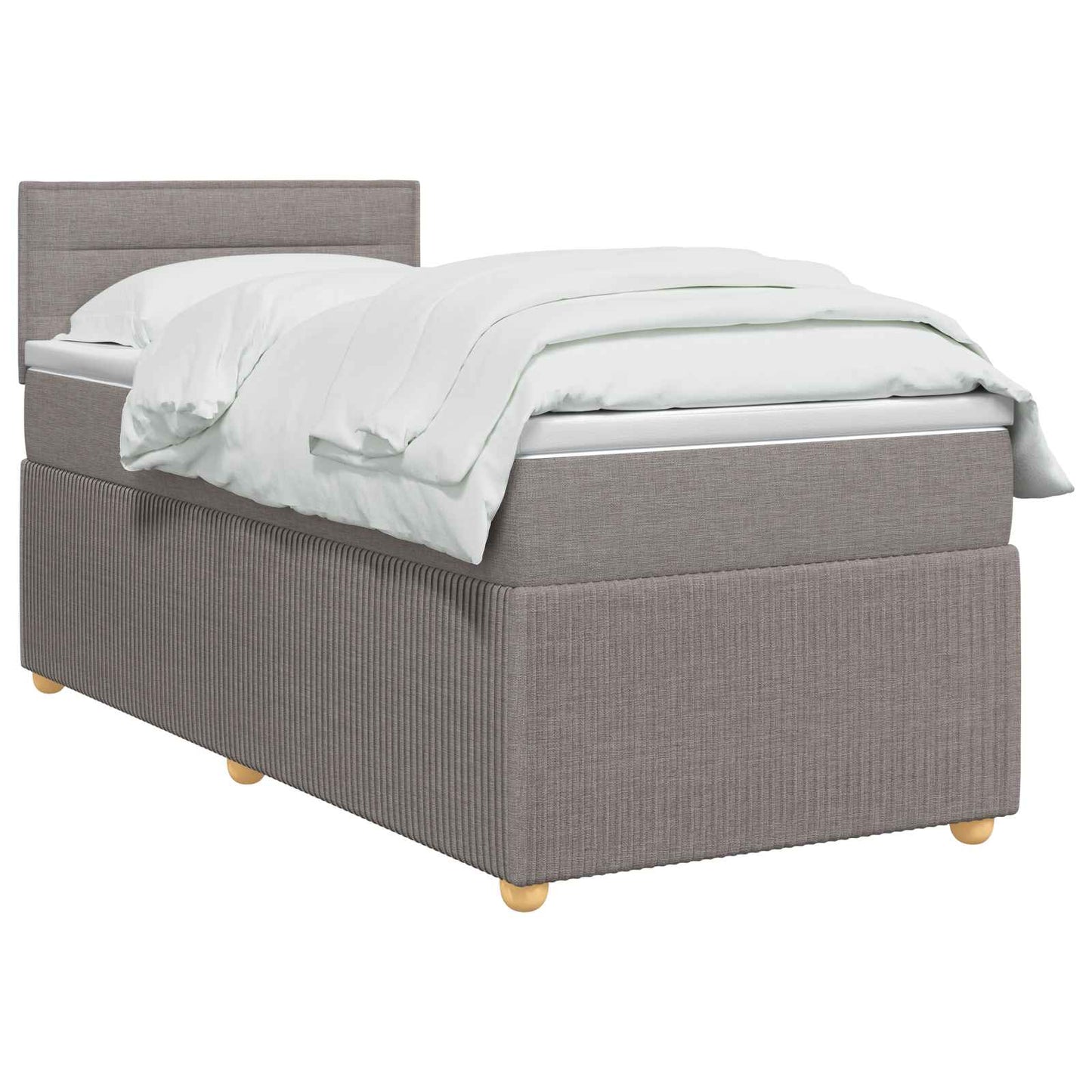 Boxspringbed met matras met hoofdeinde Taupe 90 x 200 cm Stof is nu te koop bij PeponiXL, paradijselijk wonen!