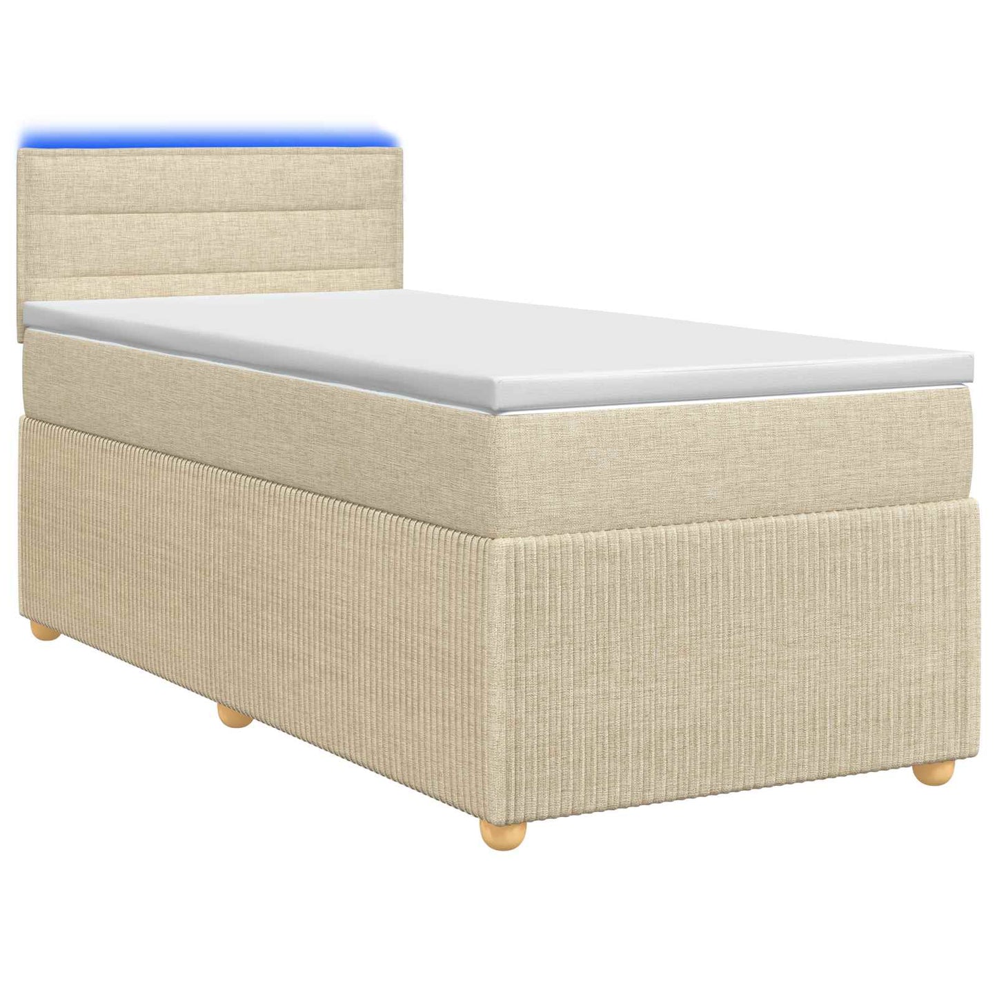 Boxspringbed met matras Crèmekleurig 90 x 200 cm Stof