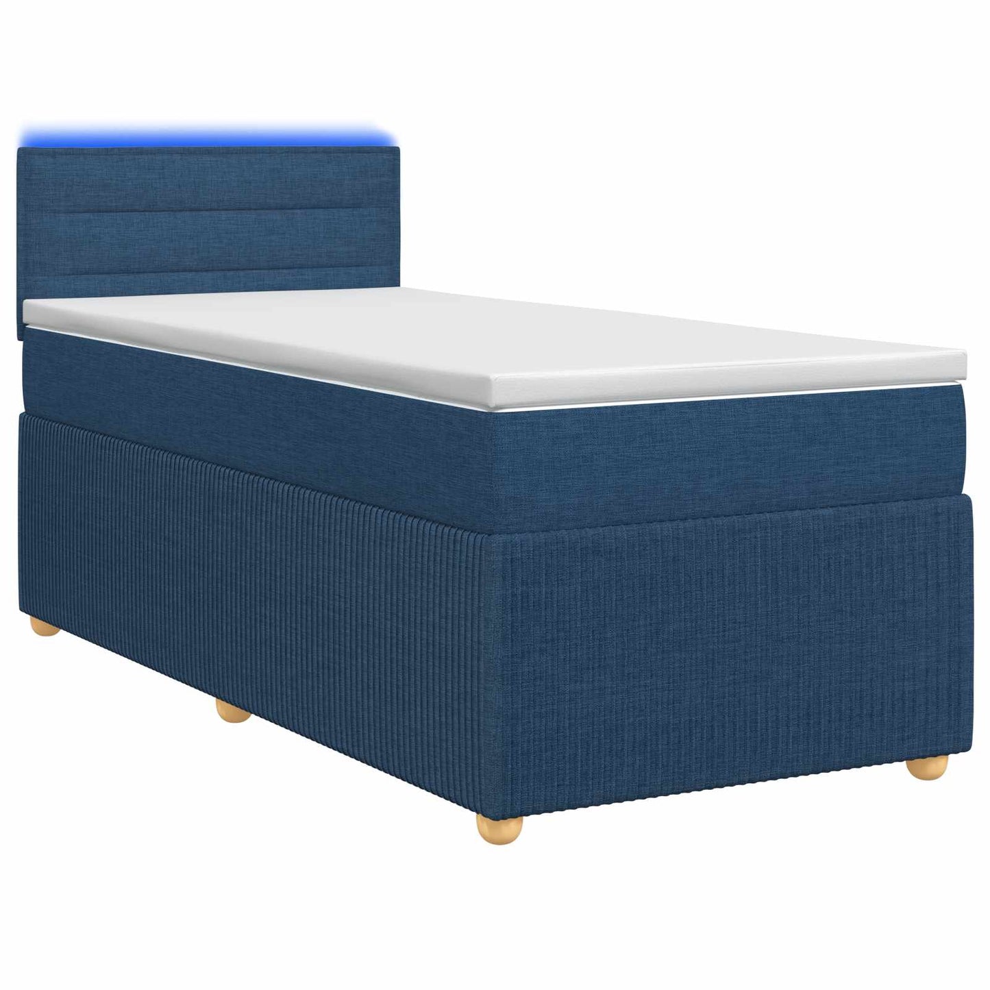 Boxspringbed met matras met hoofdeinde Blauw 90 x 200 cm Stof