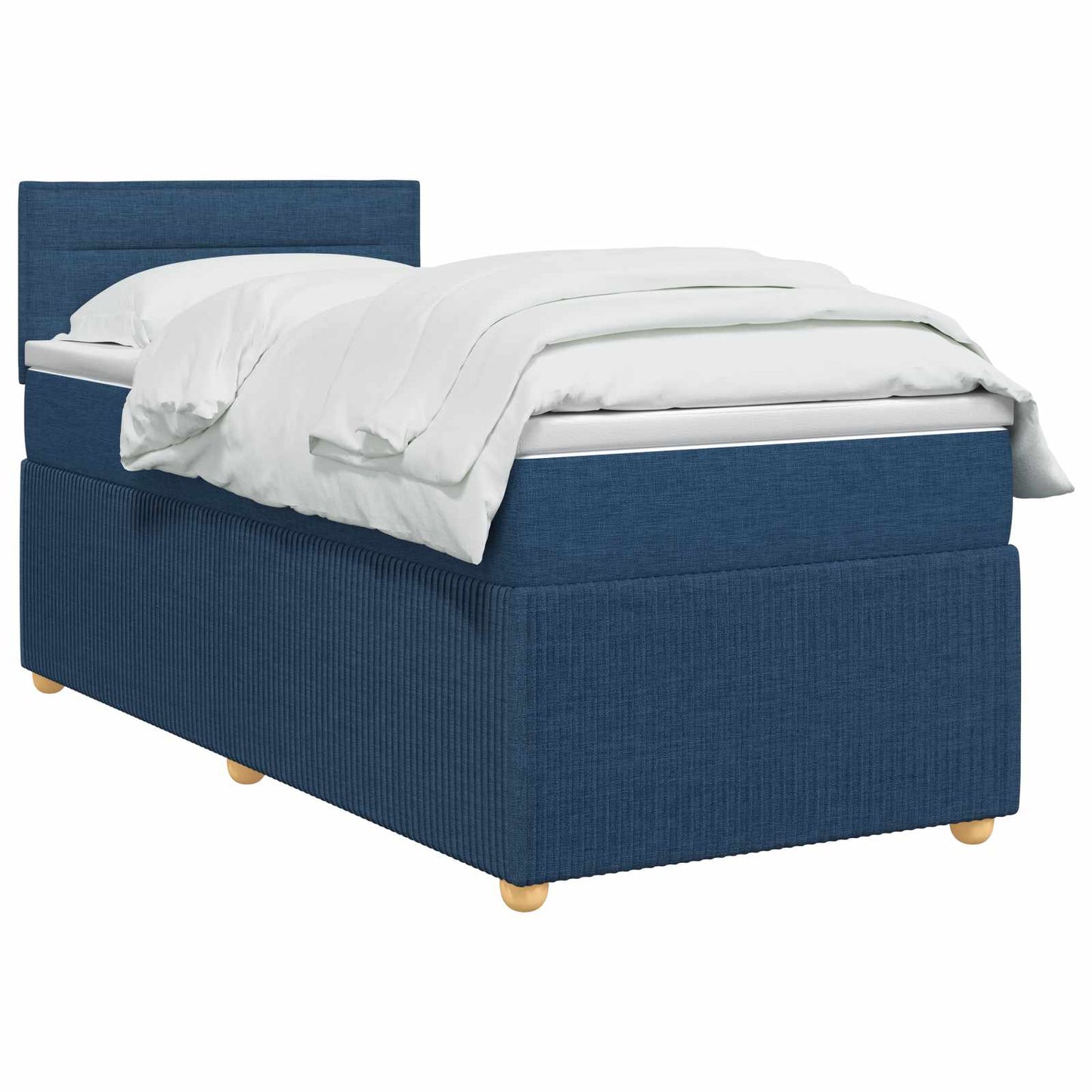 Boxspringbed met matras met hoofdeinde Blauw 90 x 200 cm Stof