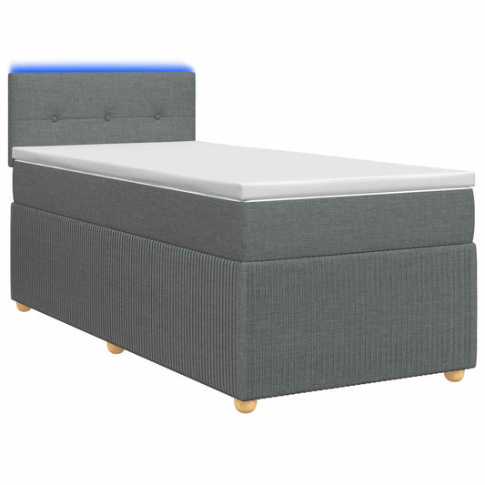 Boxspringbed met matras Donkergrijs 100 x 200 cm Stof is nu te koop bij PeponiXL, paradijselijk wonen!
