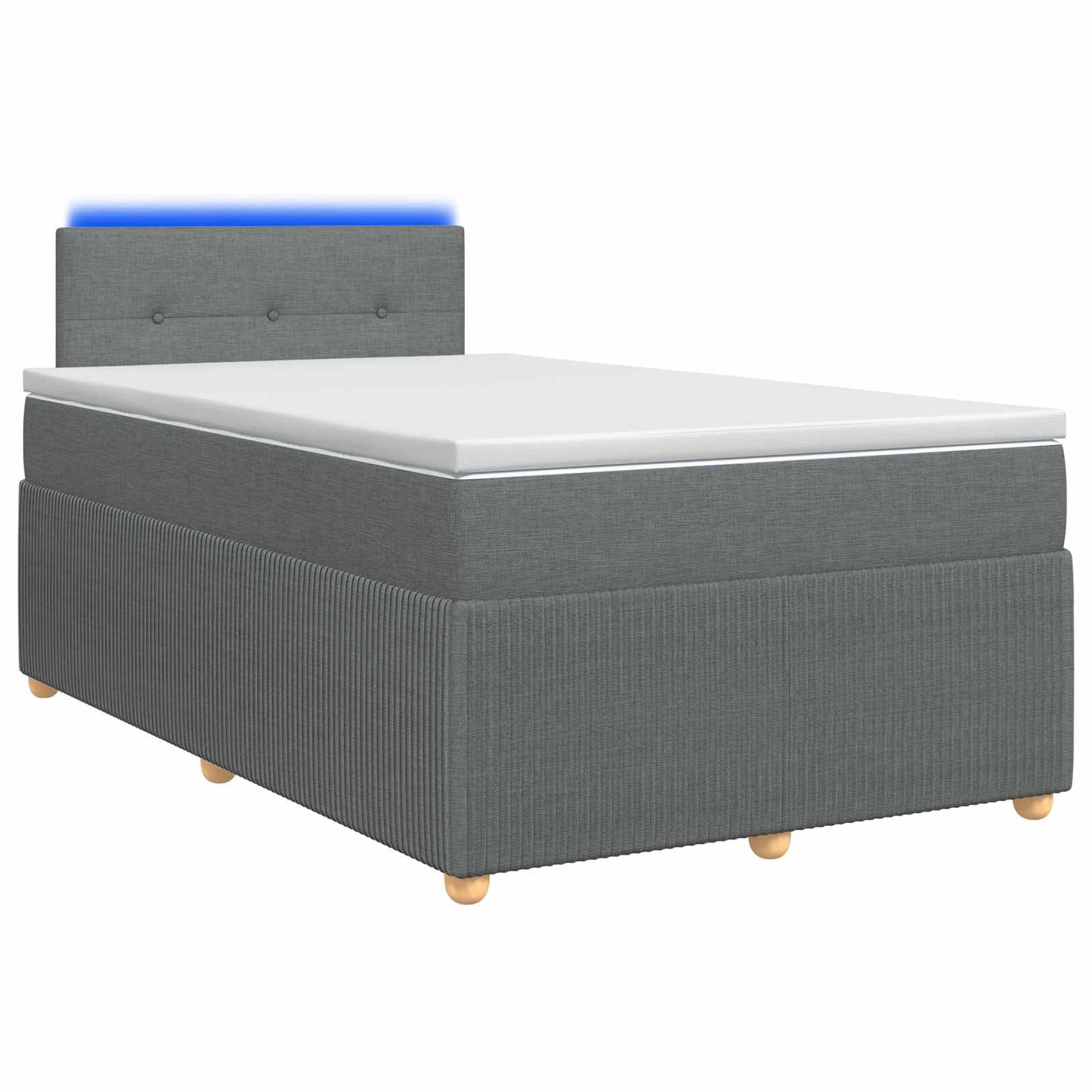 Boxspringbed met matras Donkergrijs 120 x 200 cm Stof