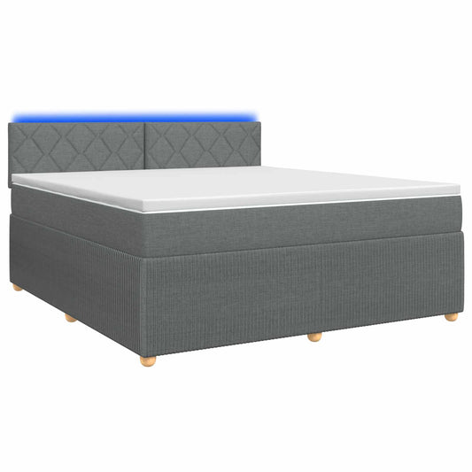 Boxspringbed met matras Donkergrijs 160 x 200 cm Stof is nu te koop bij PeponiXL, paradijselijk wonen!