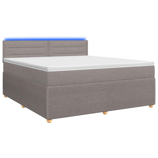 Boxspringbed met matras met hoofdeinde Taupe 180 x 200 cm Stof is nu te koop bij PeponiXL, paradijselijk wonen!