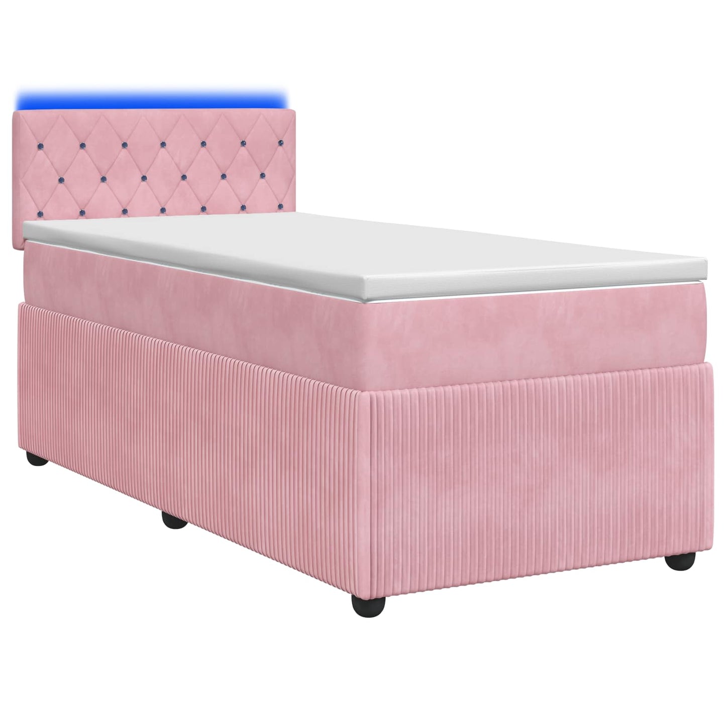 Boxspringbed met matras met hoofdeinde Roze 90 x 190 cm Fluweel
