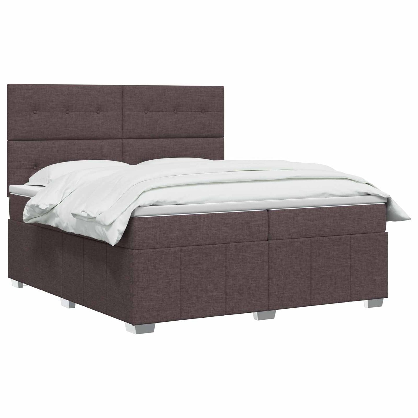 Boxspringbed met matras Donkerbruin 160 x 200 cm Stof is nu te koop bij PeponiXL, paradijselijk wonen!