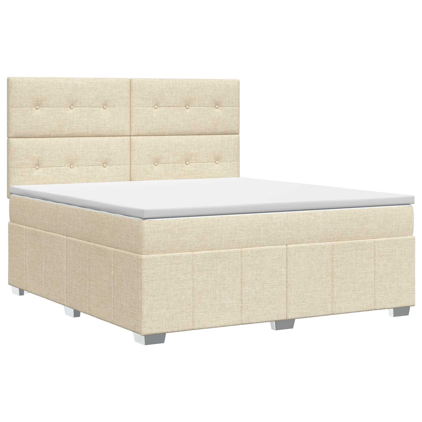 Boxspringbed met matras Crèmekleurig 160 x 200 cm Stof is nu te koop bij PeponiXL, paradijselijk wonen!