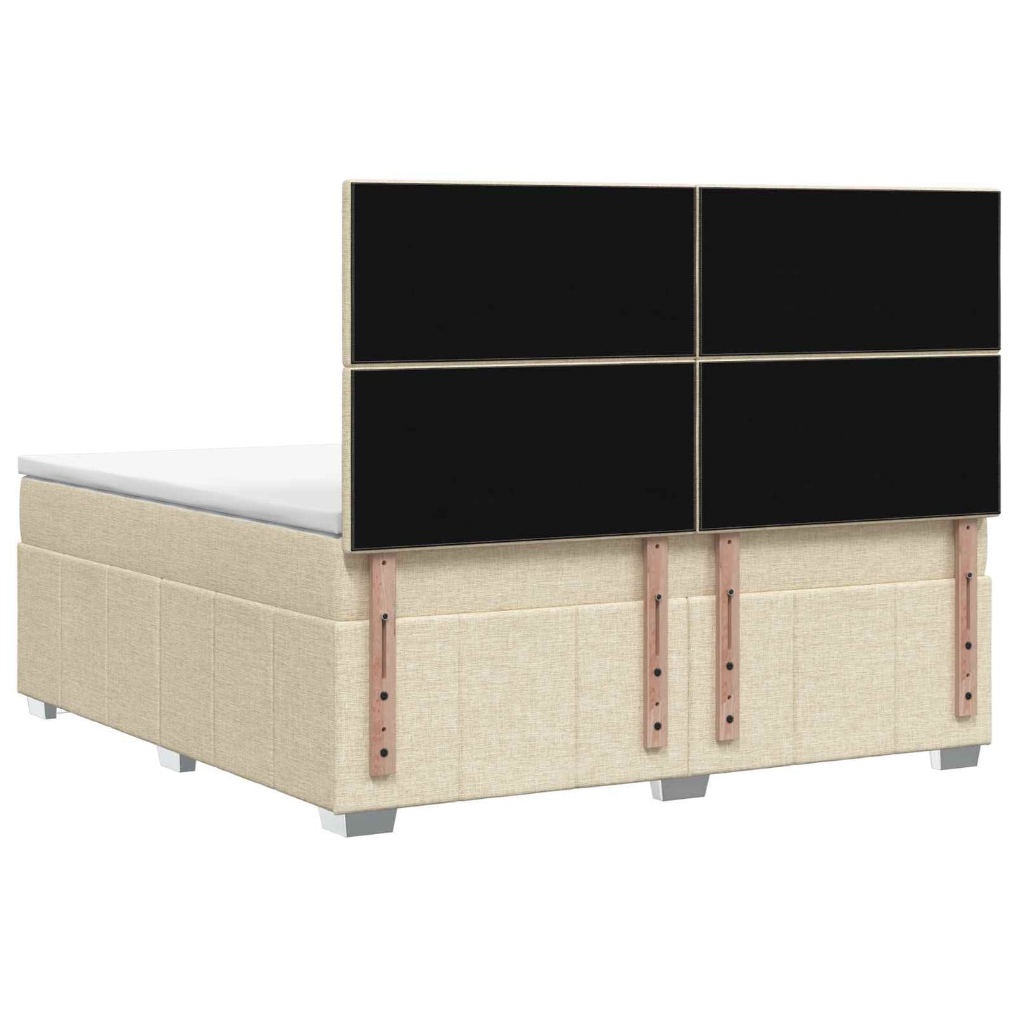 Boxspringbed met matras Crèmekleurig 160 x 200 cm Stof is nu te koop bij PeponiXL, paradijselijk wonen!